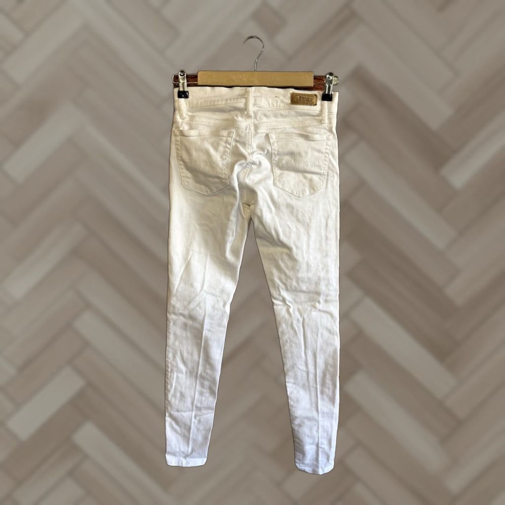 Polo Ralph Lauren Polo Ralph Lauren Womens White Straight Leg Skinny Pants 25R Regular 29in Chino, Pants, White, 25, Womens Size 42" / US 20 - 1 Thumbnail