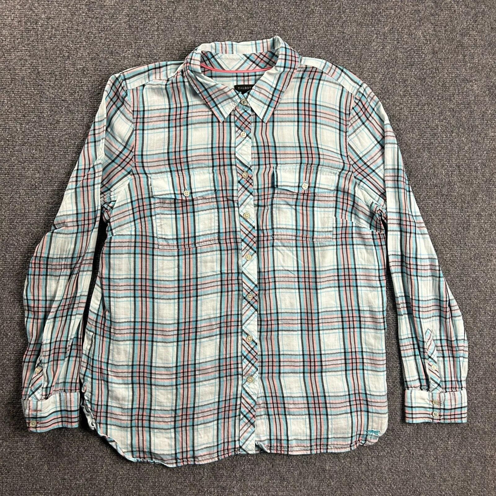 Talbots Talbots Top Womens Large Plaid Double Pockets Shirt Size L / US 10 / IT 46 - 1 Thumbnail