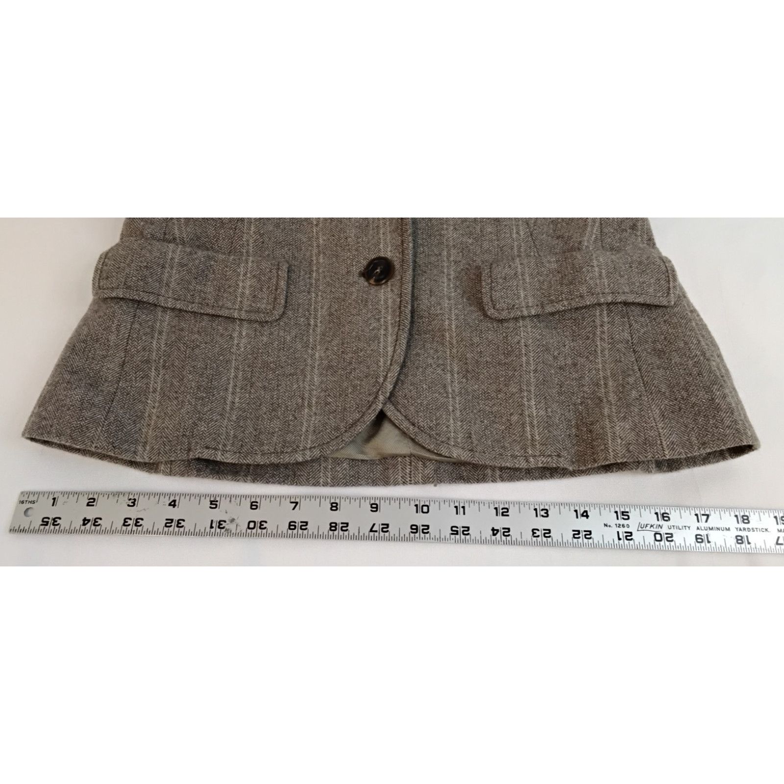 Luciano Barbera Luciano Barbera Blazer Women 42 Herring Bone Gray 100% Wool Size M / US 6-8 / IT 42-44 - 15 Thumbnail