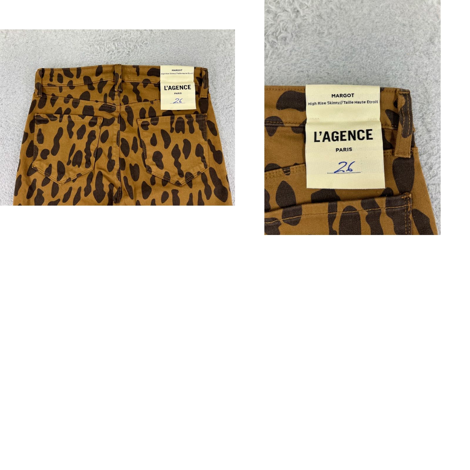 L'AGENCE L'AGENCE Jeans Womens 26 Brown Animal Print Distressed Skinny Stretch High Rise 5-Pocket Denim Size 26" / US 2 / IT 38 - 10 Thumbnail
