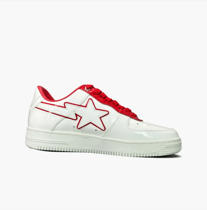 Bape A Bathing Ape Bapesta Low White Red Sneakers Size US 10 / EU 43 - 3 Thumbnail