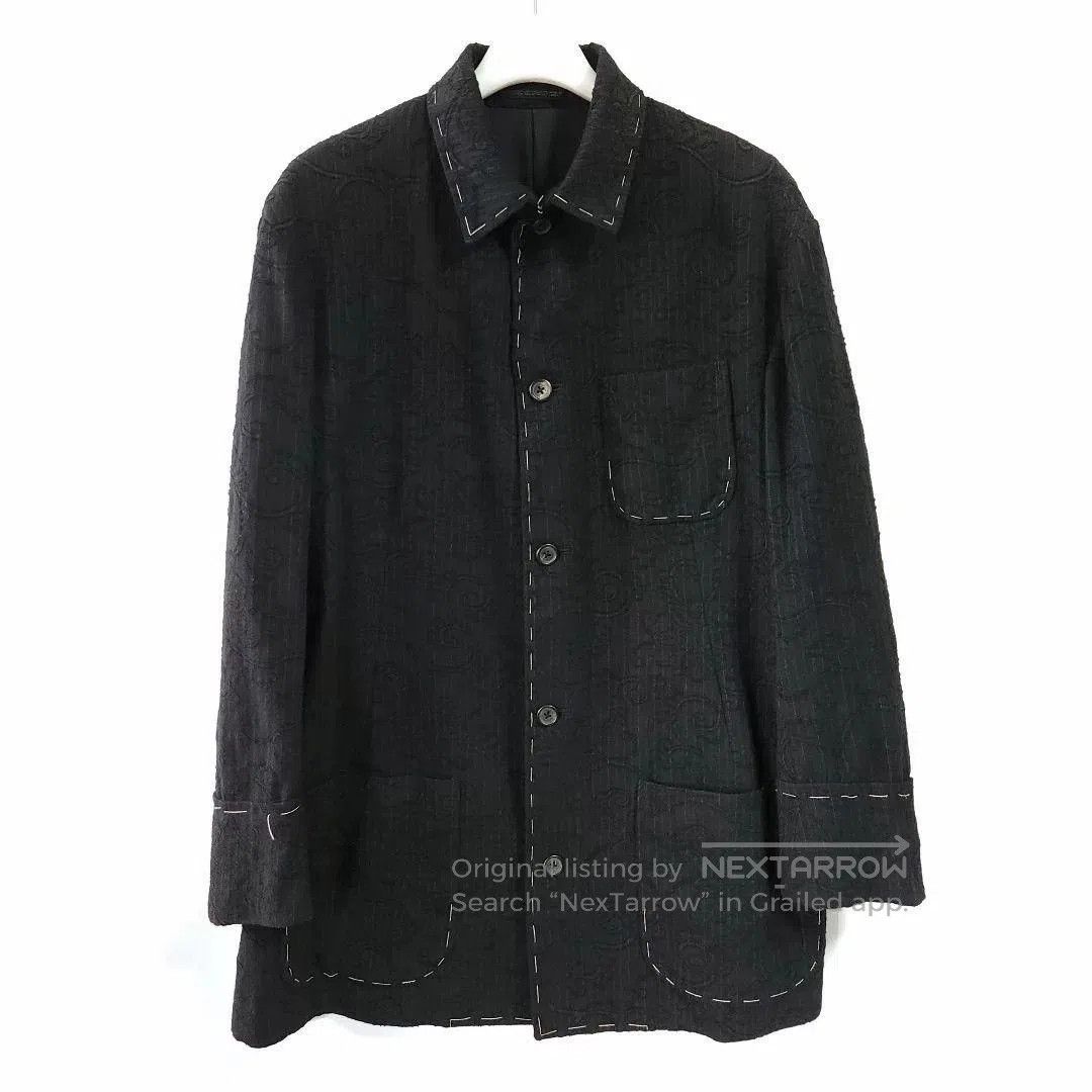 Yohji Yamamoto Yohji Yamamoto 1998 Floral Vine Topstitch Coat. Size US S / EU 44-46 / 1 - 6 Thumbnail
