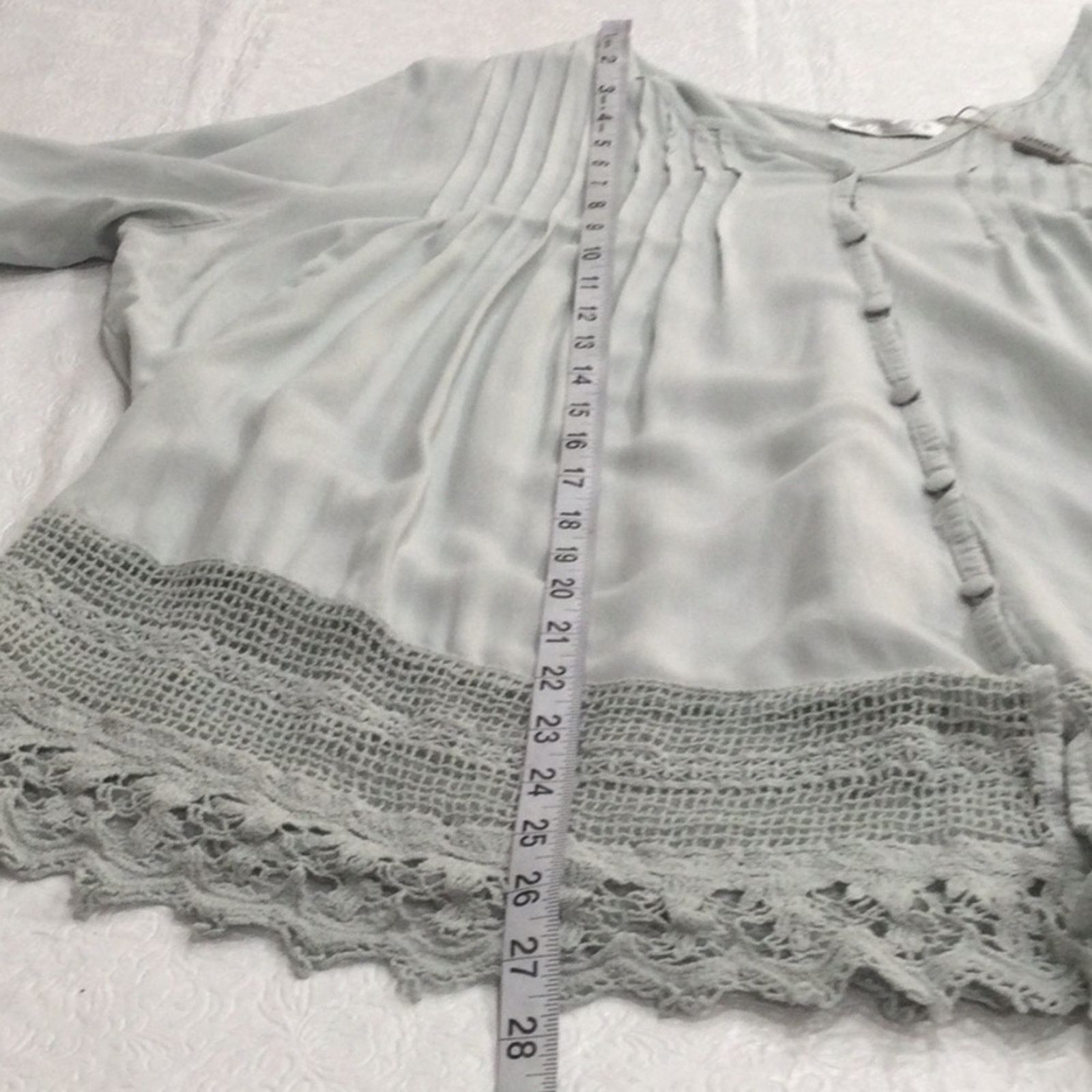 Other Solitaire by Ravi Khosla Pleated Gray Top Size 2X Size XXL / US 16-18 / IT 52-54 - 15 Thumbnail