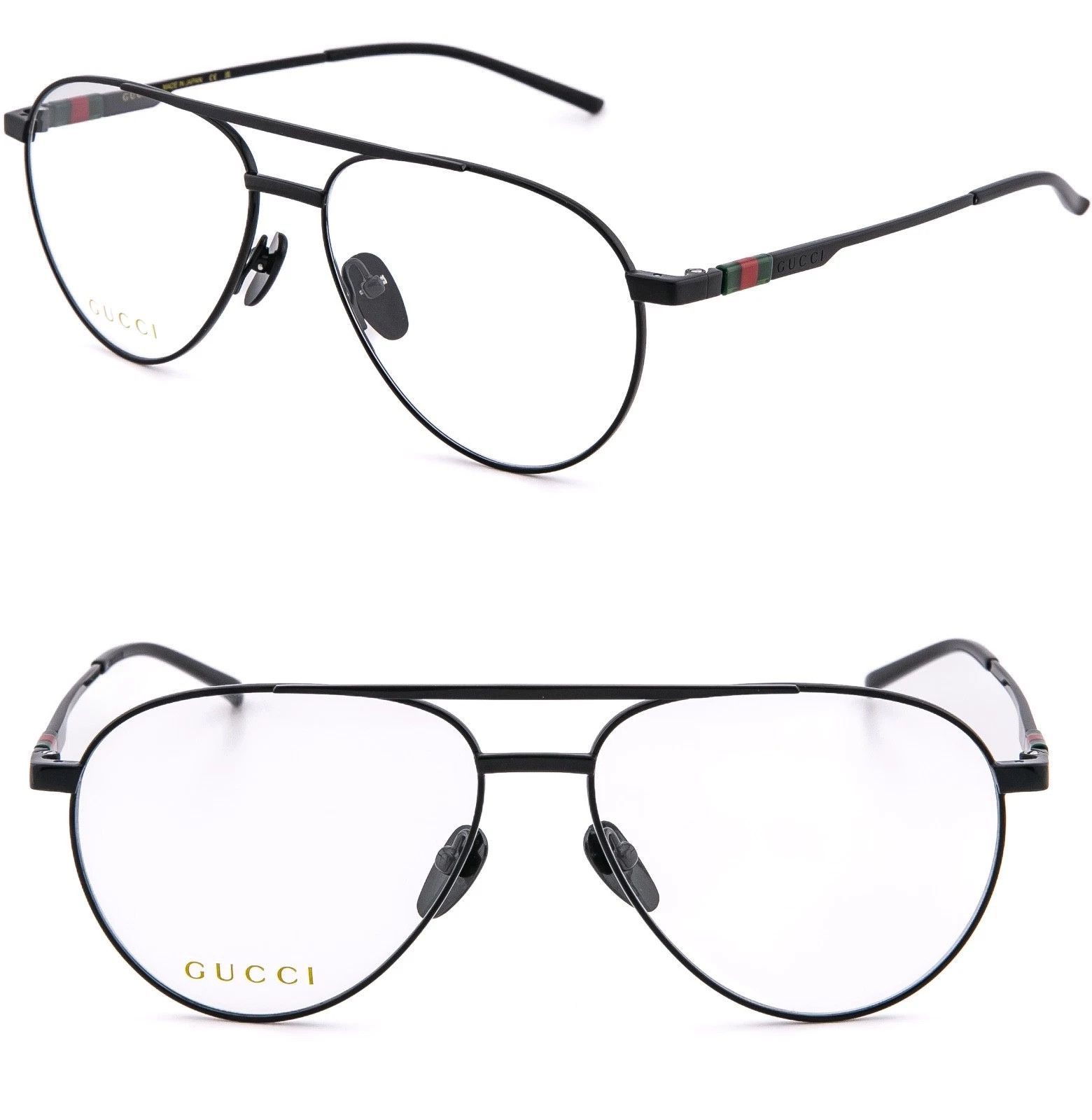 Gucci GUCCI GG1679O 1679 Black Green Stripe Logo Metal Optical 003 Size ONE SIZE - 1 Thumbnail