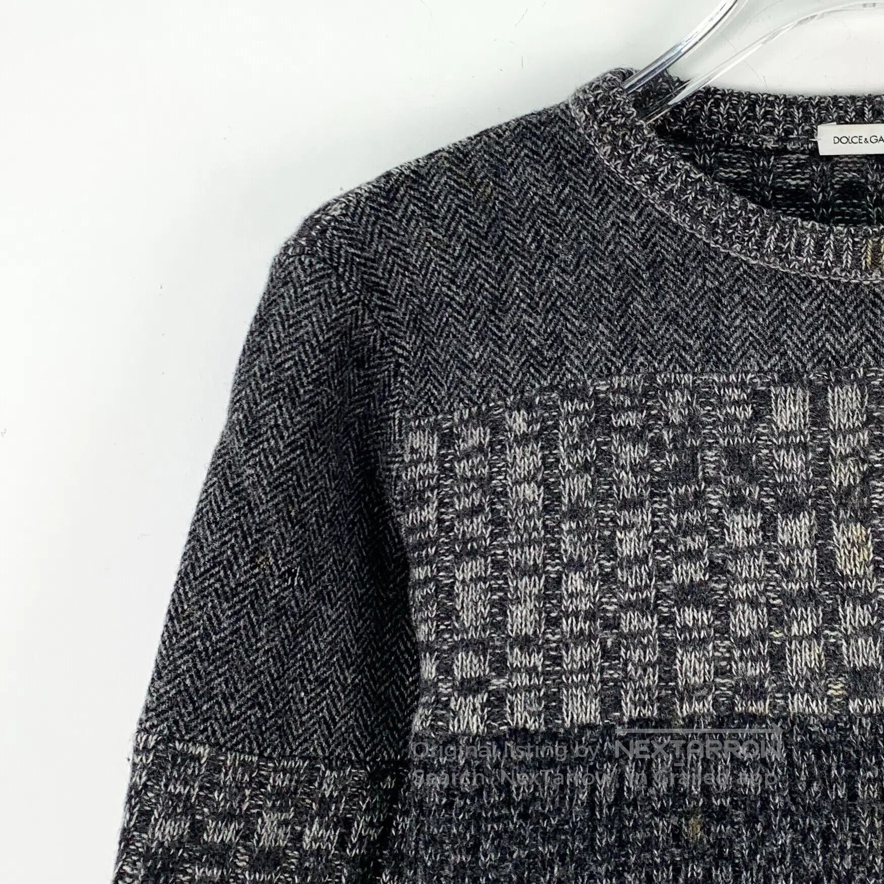 Dolce & Gabbana Dolce Gabbana Black and gray contrast wool round neck long Size US M / EU 48-50 / 2 - 3 Thumbnail