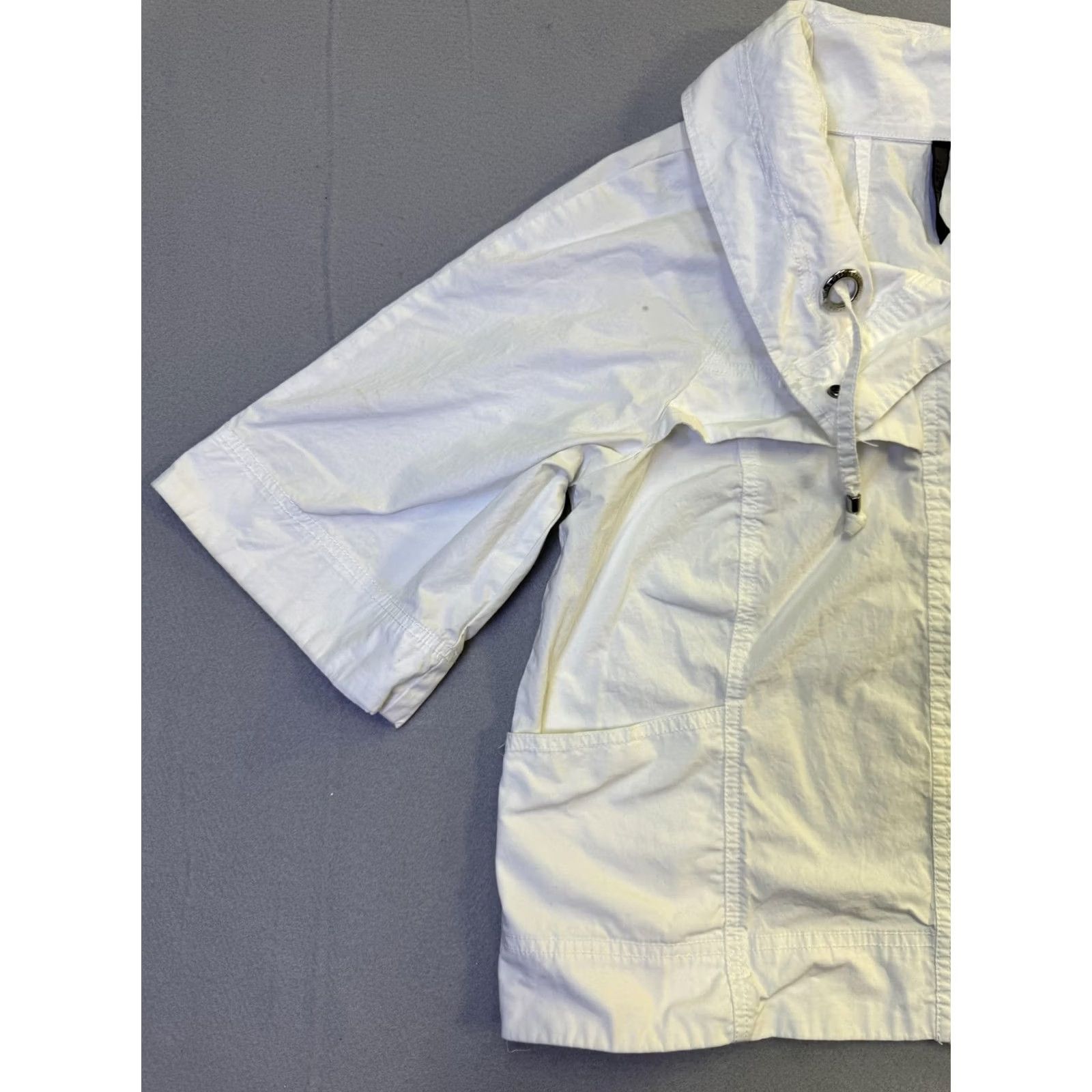 Nine West Nine West Jeans Jacket Womens Large White Twill Snap Front 3/4 Sleeve Short Size 36" / US 14 / IT 50 - 3 Thumbnail