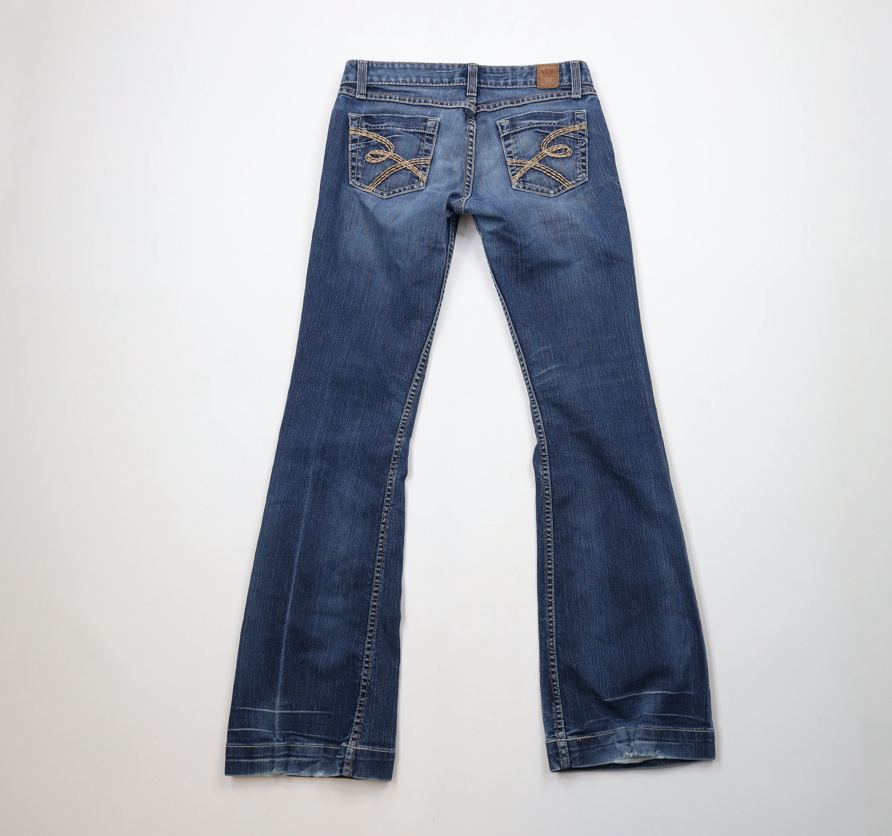 Vintage Buckle BKE Thick Stitch Starlite Stretch Flared Jeans Blue Size 28" / US 6 / IT 42 - 10 Thumbnail