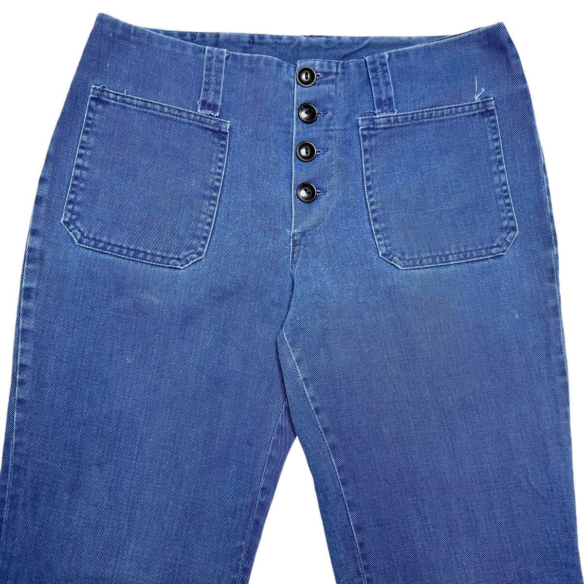Levi's × Vintage Vtg 70s Levi’s For Gals Big E Button Fly Navy Dungaree Pants Size 30" / US 8 / IT 44 - 11 Thumbnail