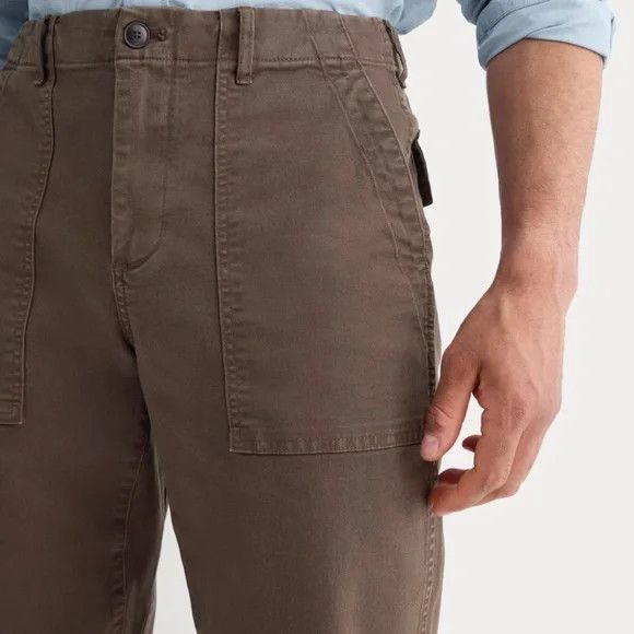 *NEW* Everlane Canvas Relaxed Pant in Brown size 34 x 32