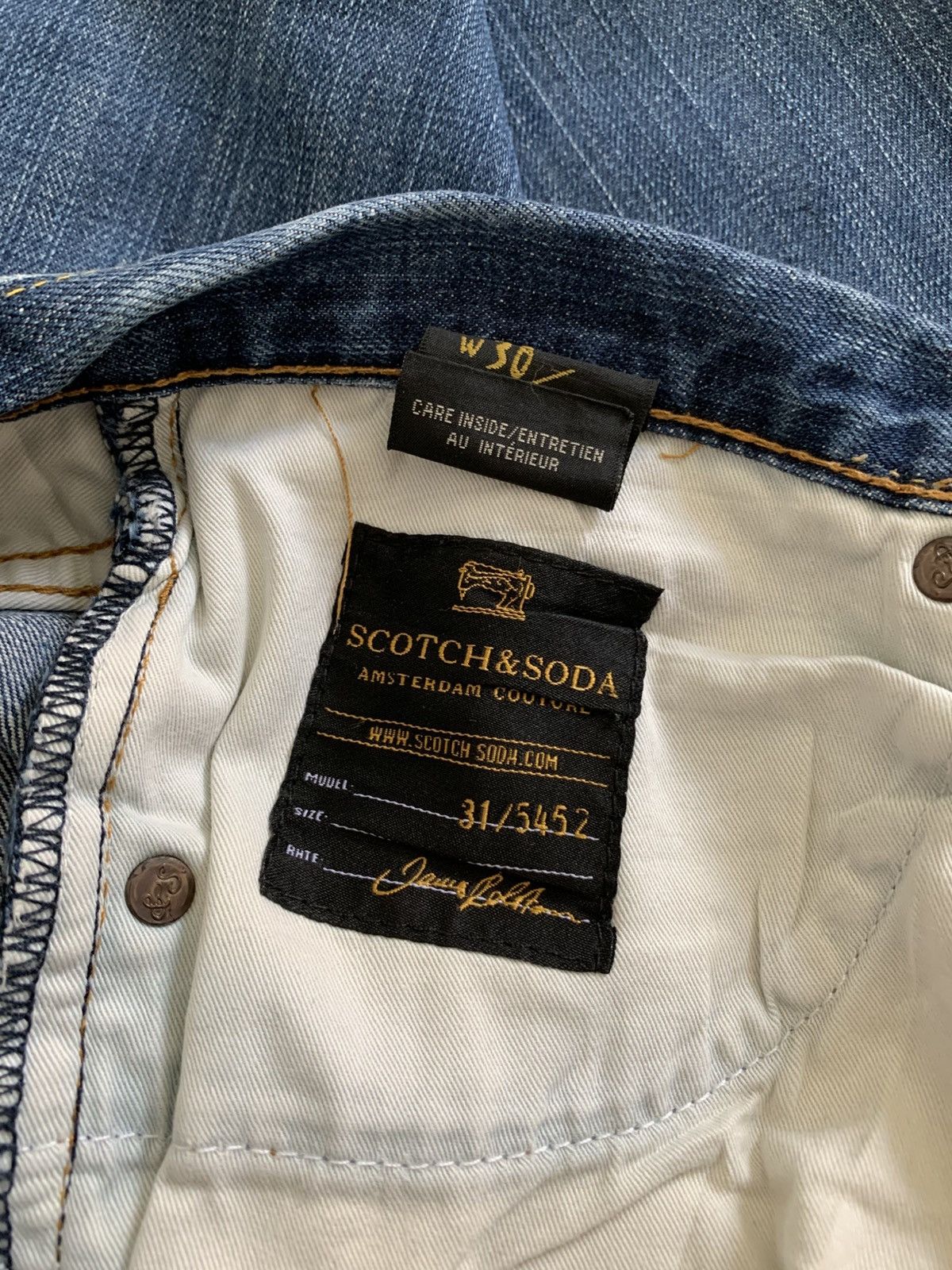 Scotch & Soda Scotch & Soda Ronson Distressed Faded Blue Jeans Size US 30 / EU 46 - 8 Thumbnail