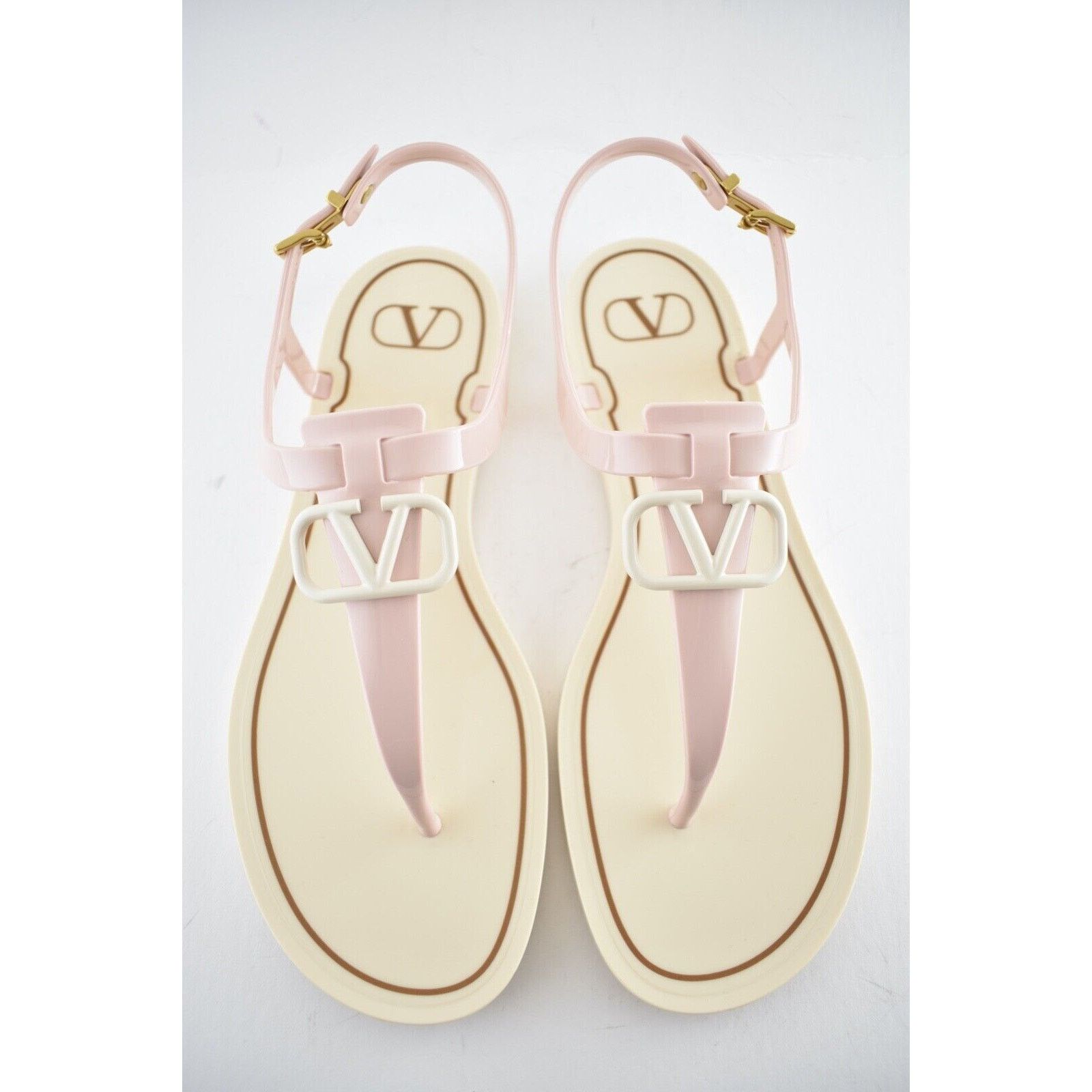 Valentino Valentino Rockstud Pink V Logo PVC Thong Rubber Jelly Size US 11 / IT 41 - 7 Thumbnail