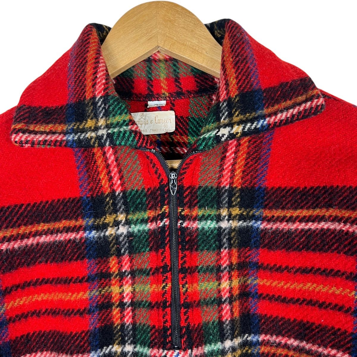 Vintage 💥 VINTAGE CAMPUS WOOL CHECK PLAID TARTAN Size US M / EU 48-50 / 2 - 4 Thumbnail