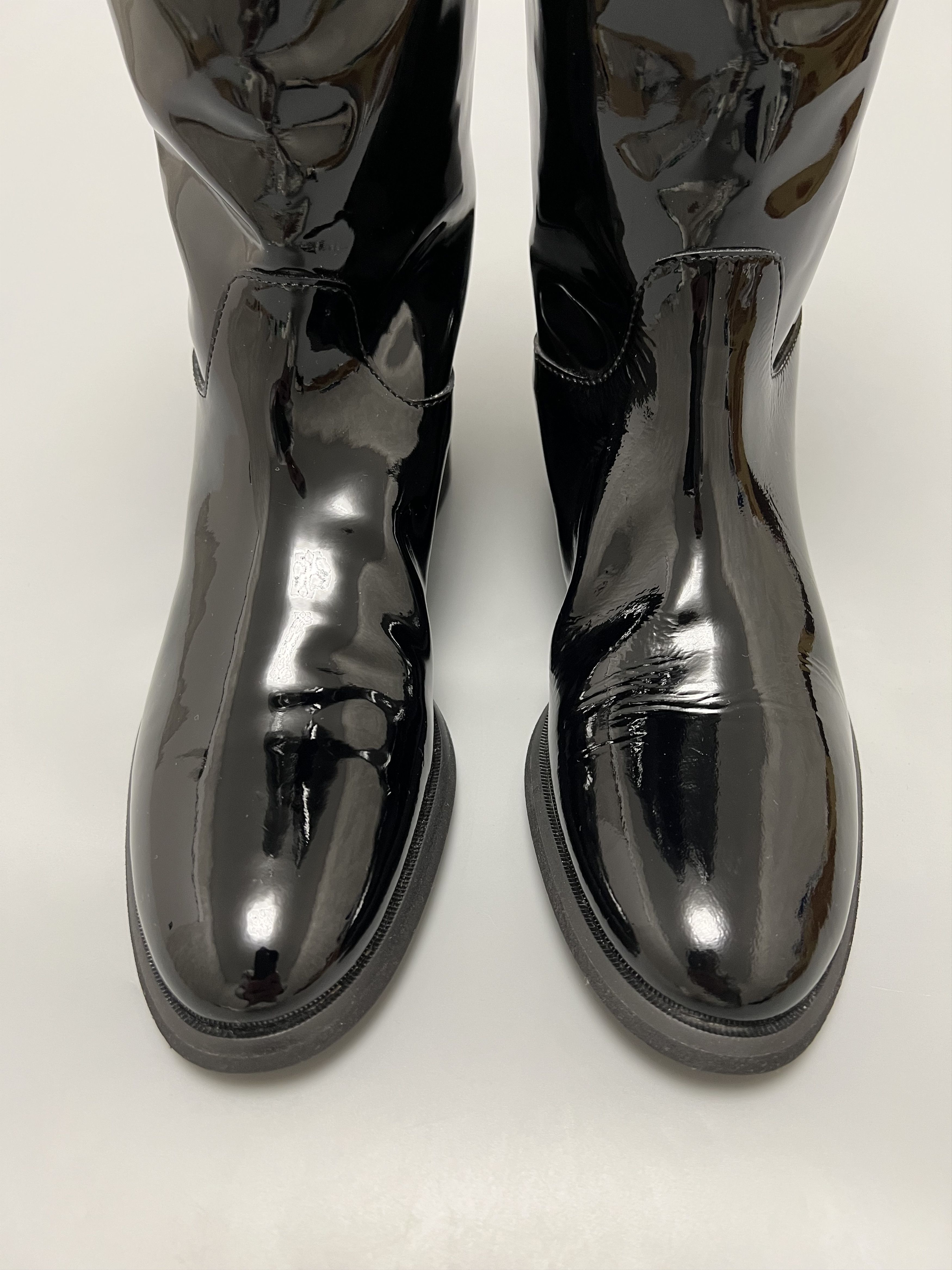 Burberry Burberry Shiny Patent Leather Black Boots Flat Knee Length Size US 8 / IT 38 - 6 Thumbnail