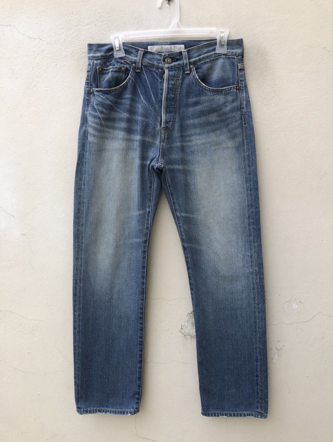 YAECA YEACA Japan Faded Blue Denim Selvedge Jeans Size US 30 / EU 46 - 6 Thumbnail