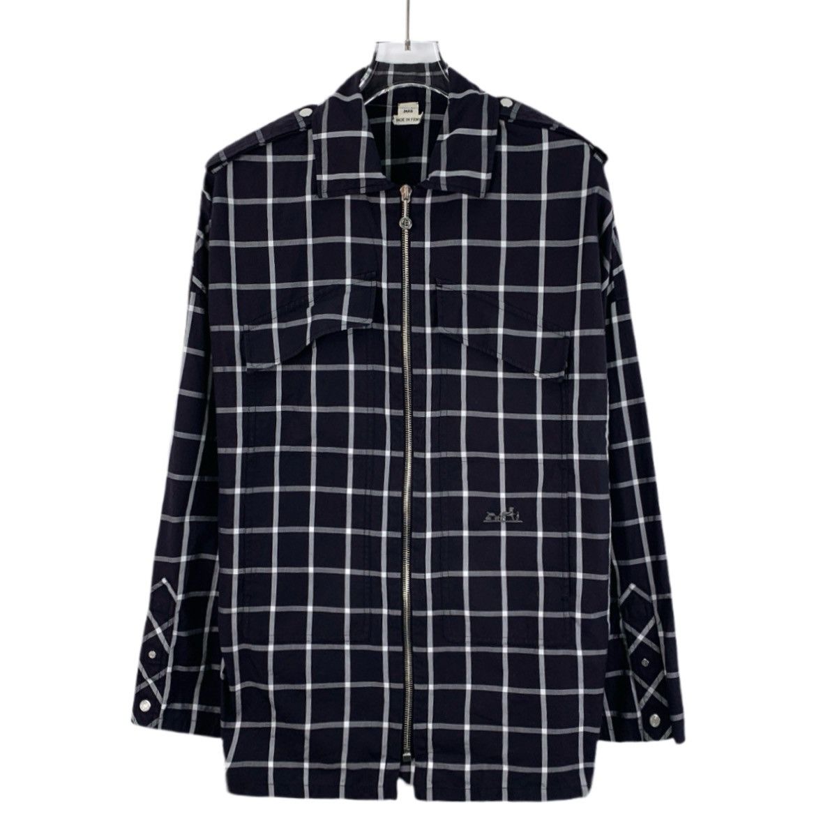 Hermes Hermes Color-block Plaid Zipper Long Sleeve Jacket K26WX Size S / US 4 / IT 40 - 1 Thumbnail