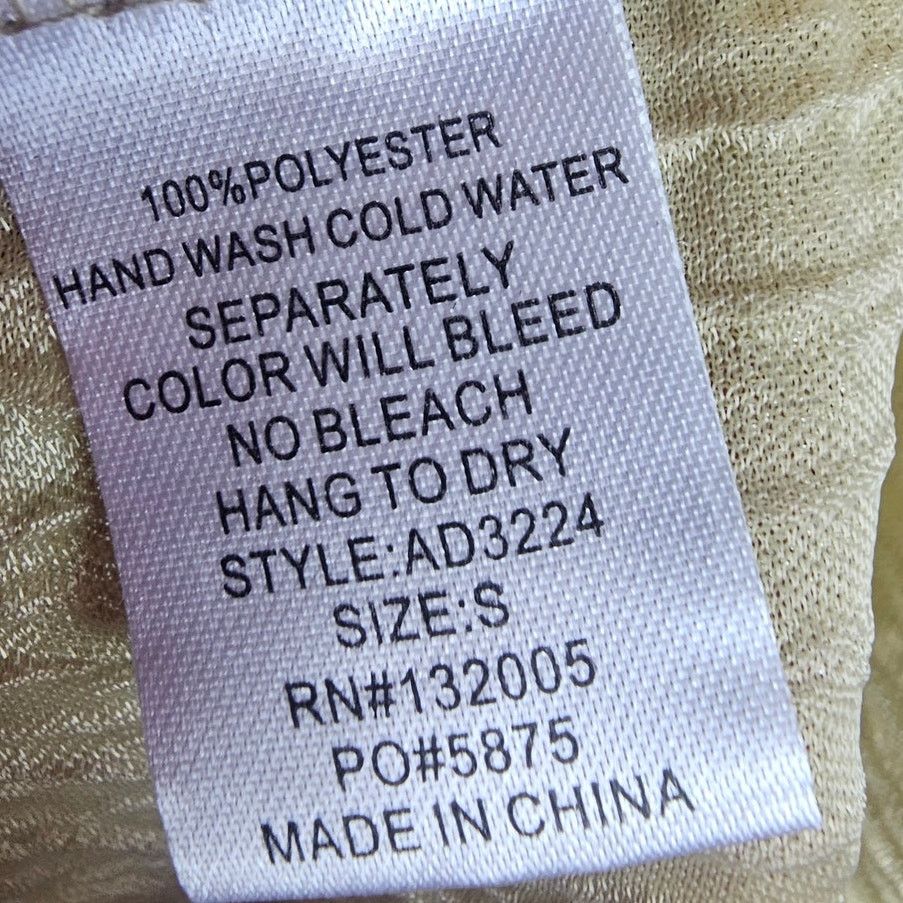 Lulus Lulus Womens All That Shimmers Maxi Dress Sz S Gold Wedding Size S / US 4 / IT 40 - 8 Thumbnail