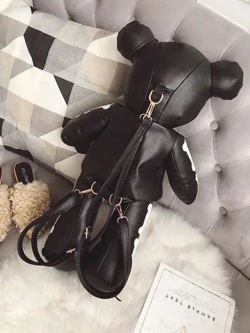 VIBE Black Skeleton Bear Backpack Bag Size ONE SIZE - 7 Thumbnail