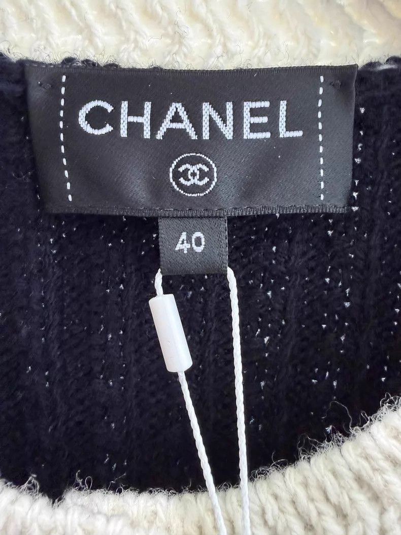 Chanel Chanel Coco neige ski black stitching white two-pocket kni Size S / US 4 / IT 40 - 4 Thumbnail