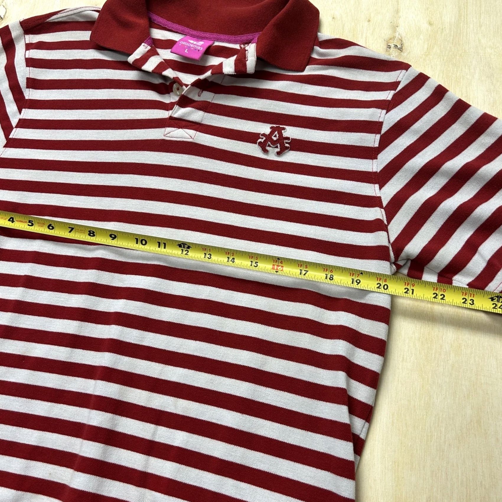 Akademiks Akademiks Colours Polo Shirt Mens L Red Gray Stripe Short Sleeve Casual Knit Size US L / EU 52-54 / 3 - 6 Thumbnail