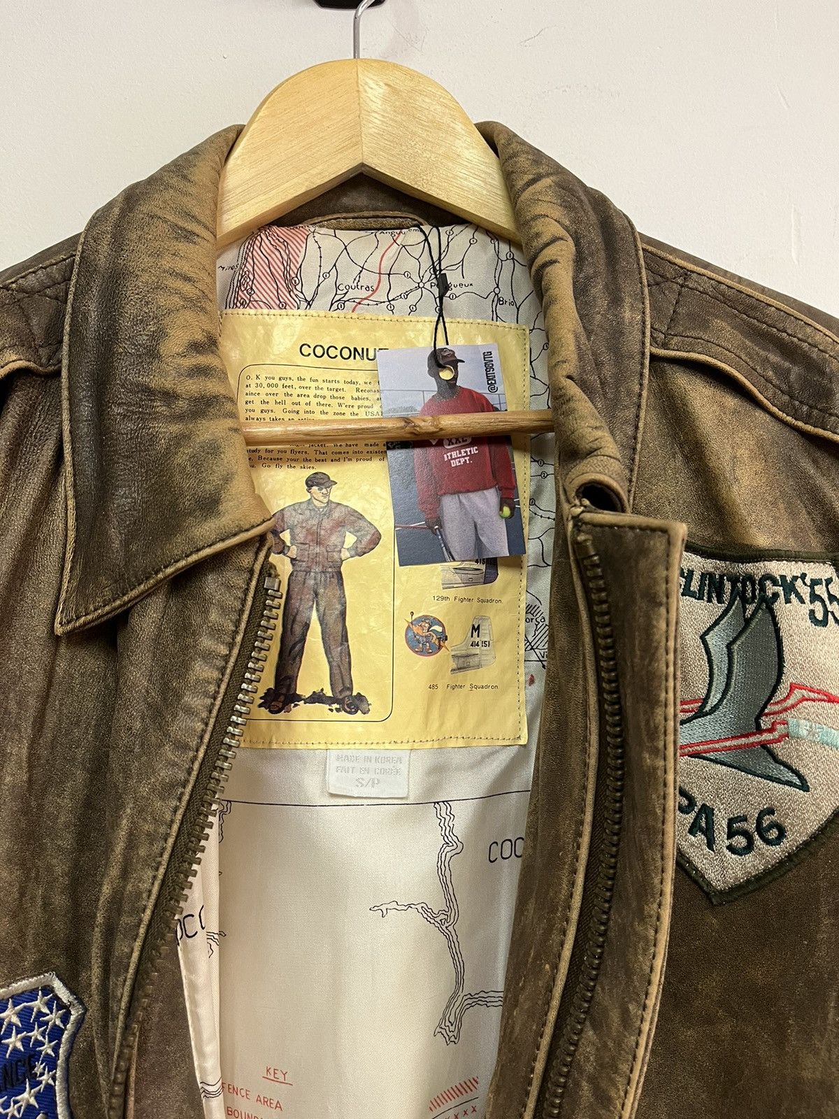 Vintage 80’s Coconut Club Leather Bomber Jacket Size US M / EU 48-50 / 2 - 2 Thumbnail