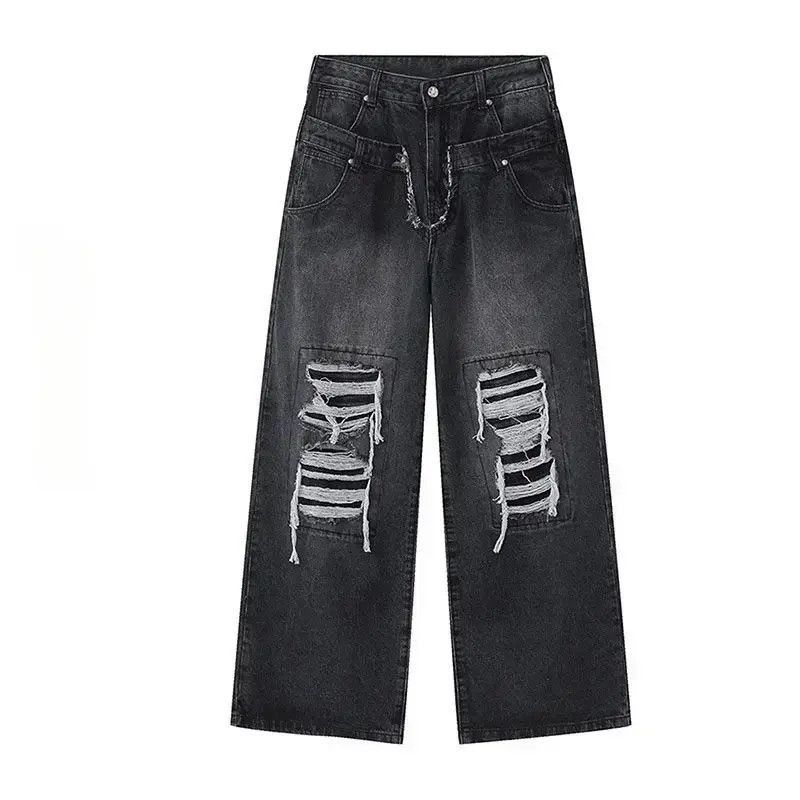 Japanese Brand Retro punk distressed ripped jeans hole pants y2k Size US 34 / EU 50 - 5 Thumbnail