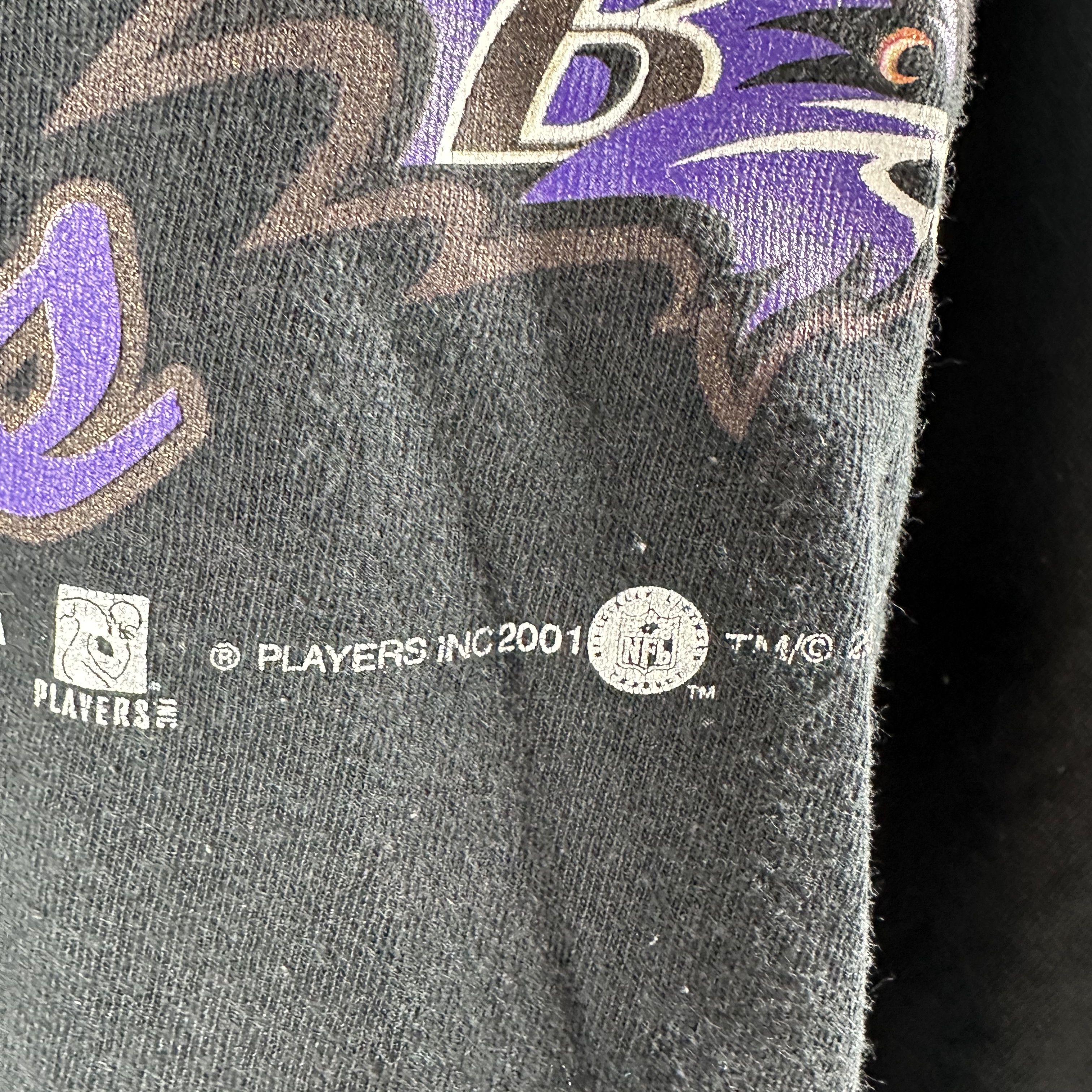 Vintage 2001 Ray Lewis Baltimore Ravens NFL AFC Champions T-Shirt Size US XL / EU 56 / 4 - 3 Thumbnail