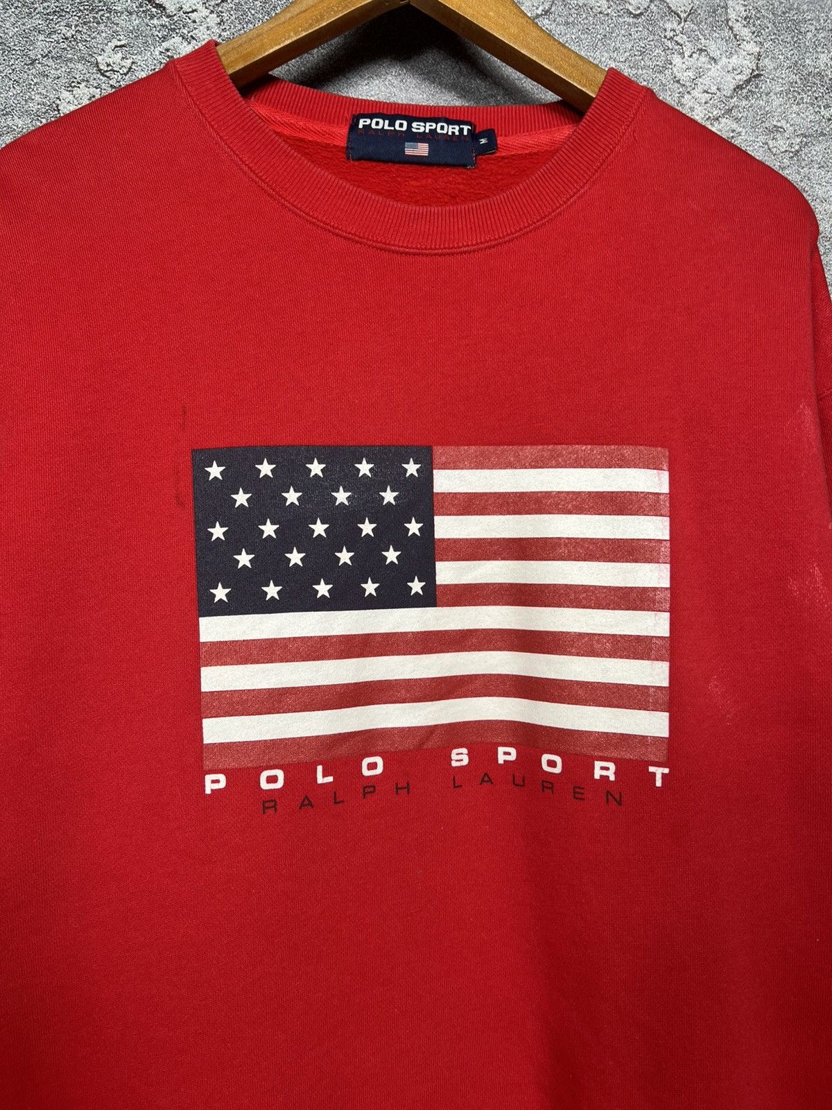 Polo Ralph Lauren Vintage Polo Ralph Lauren Sport USA Flag Logo Sweatshirt Size US M / EU 48-50 / 2 - 6 Thumbnail