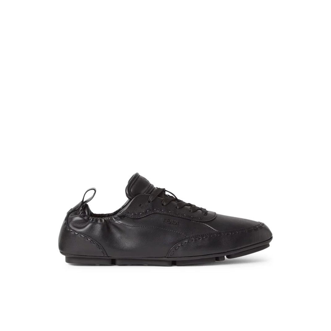 FENDI Fit $950 Black Leather Sneakers New & Authentic (Men's