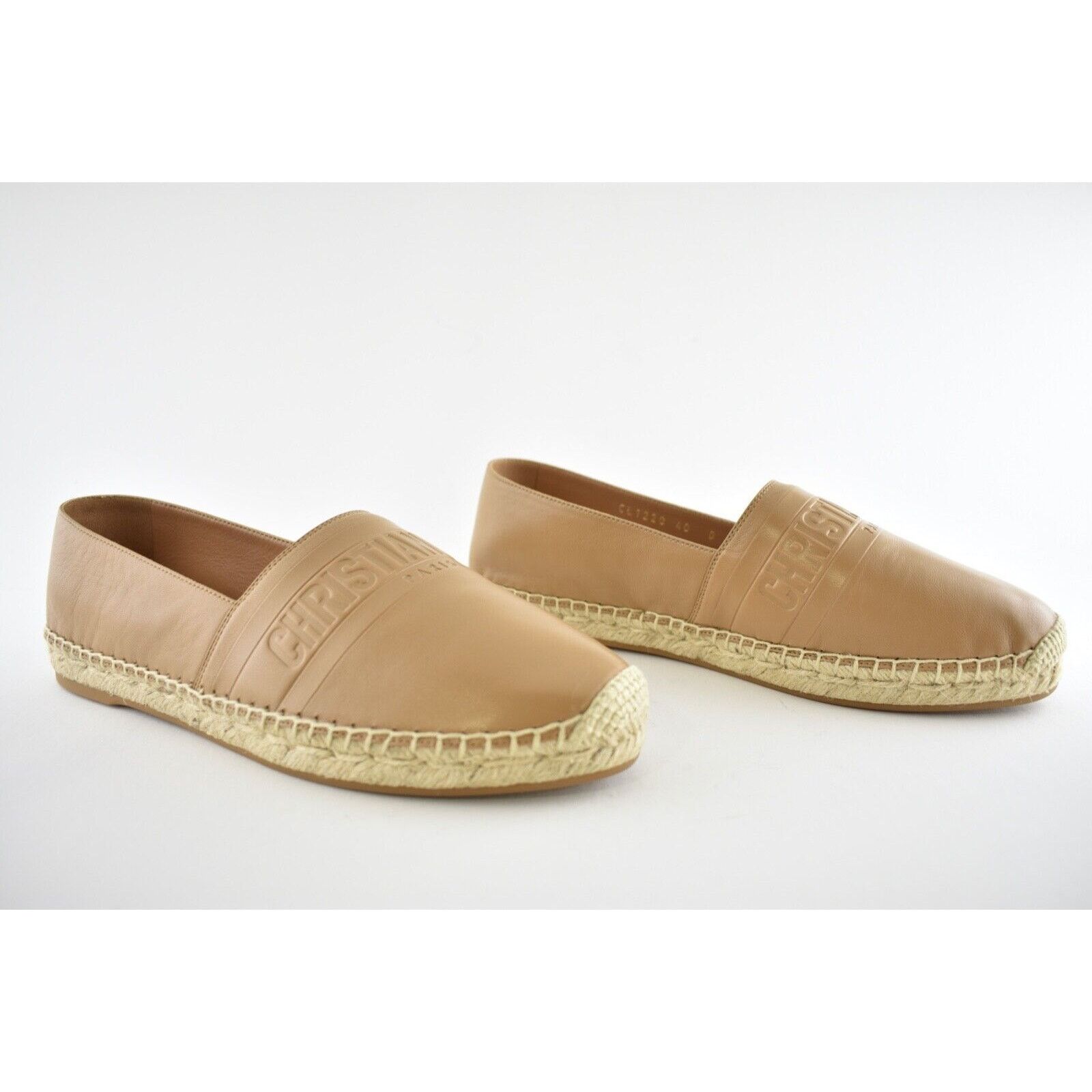 Dior Granville Noisette Leather Embroidered Espadrille Flat 40 Size US 10 / IT 40 - 2 Thumbnail