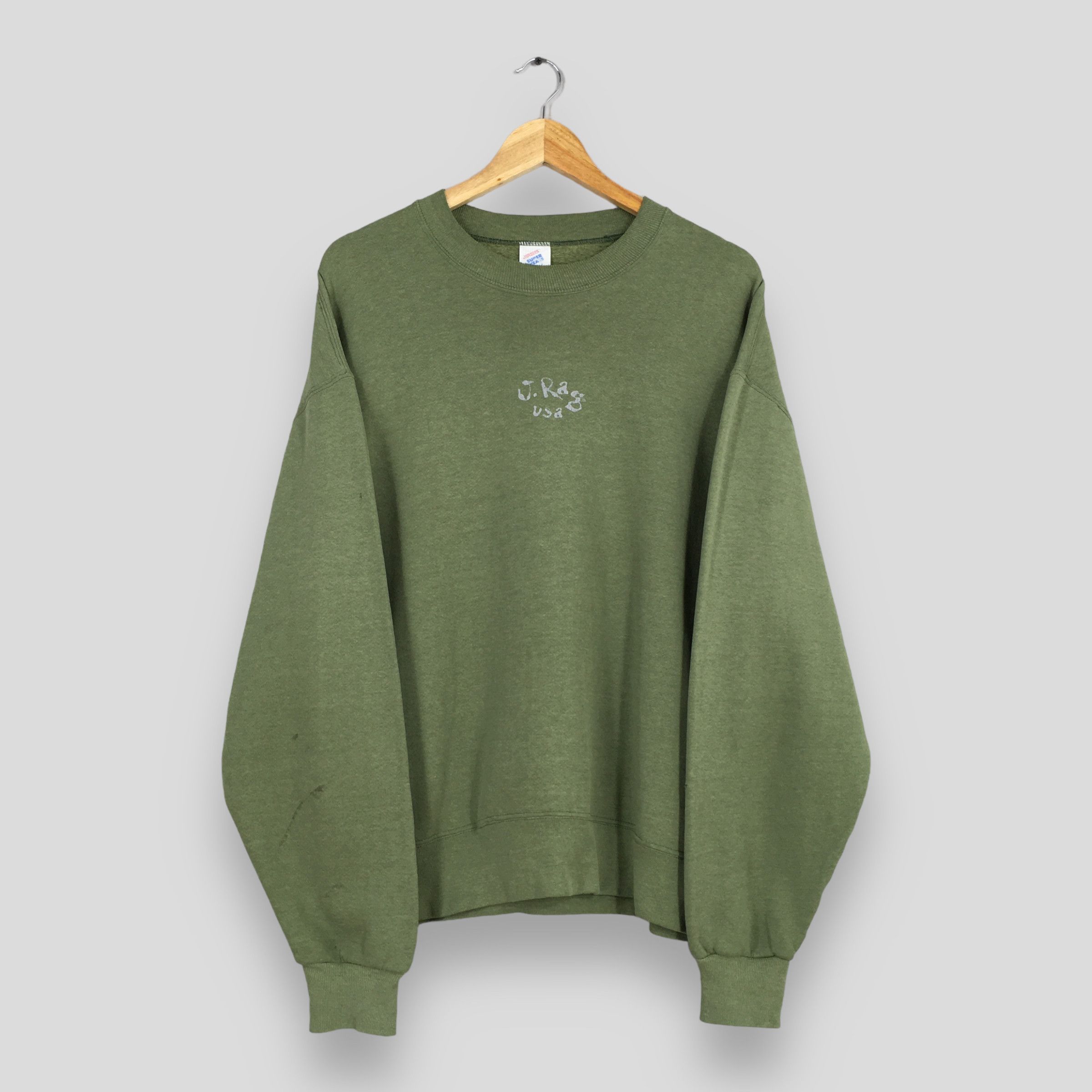 Bicycle × Vintage Vintage 80s J.Rag USA Crankset Bicycle Green Sweatshirt L Size US L / EU 52-54 / 3 - 3 Thumbnail