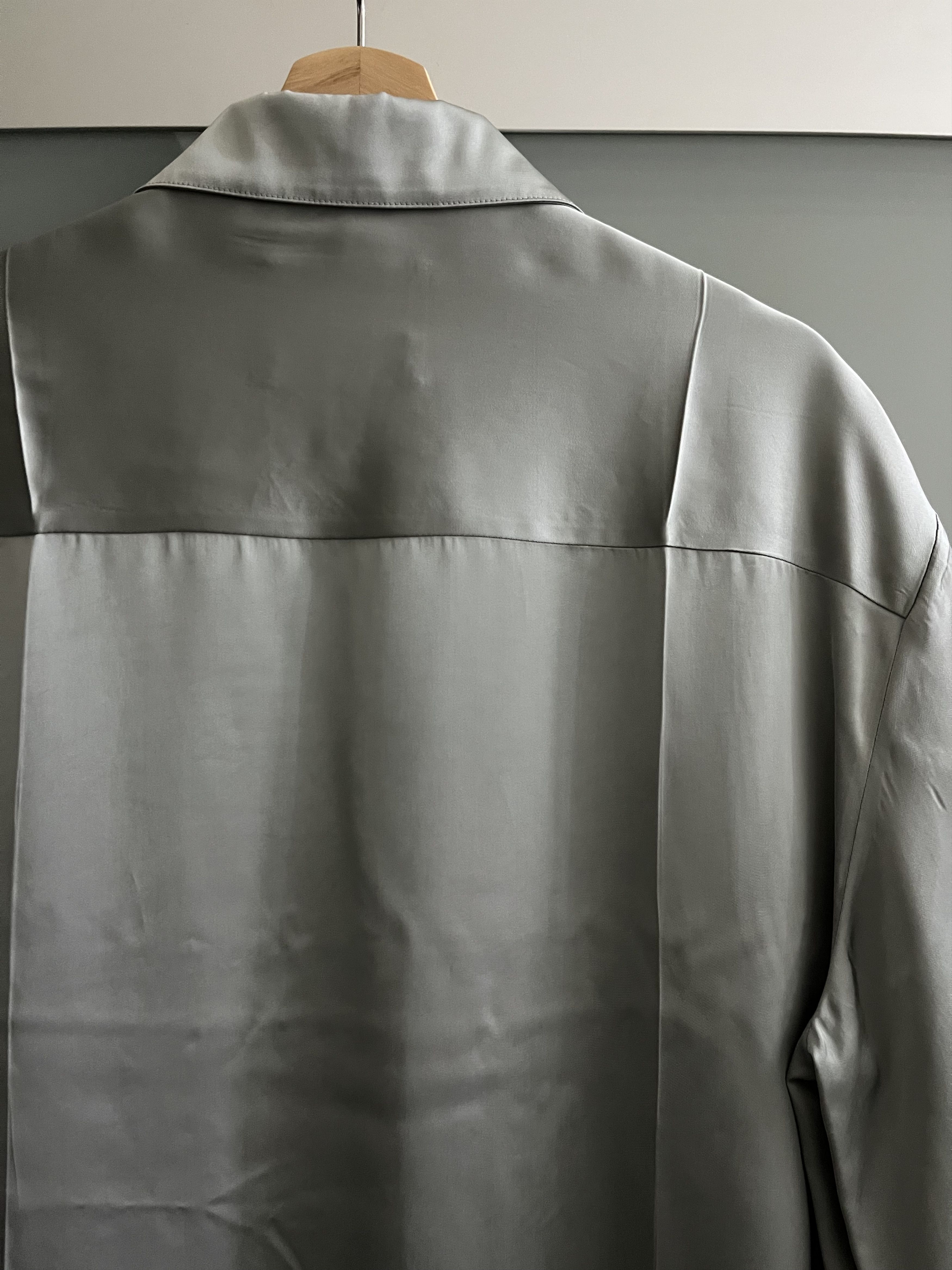Jil Sander JIL SANDER SILVER GREY RAYON SHIRT 40 Size US M / EU 48-50 / 2 - 6 Thumbnail
