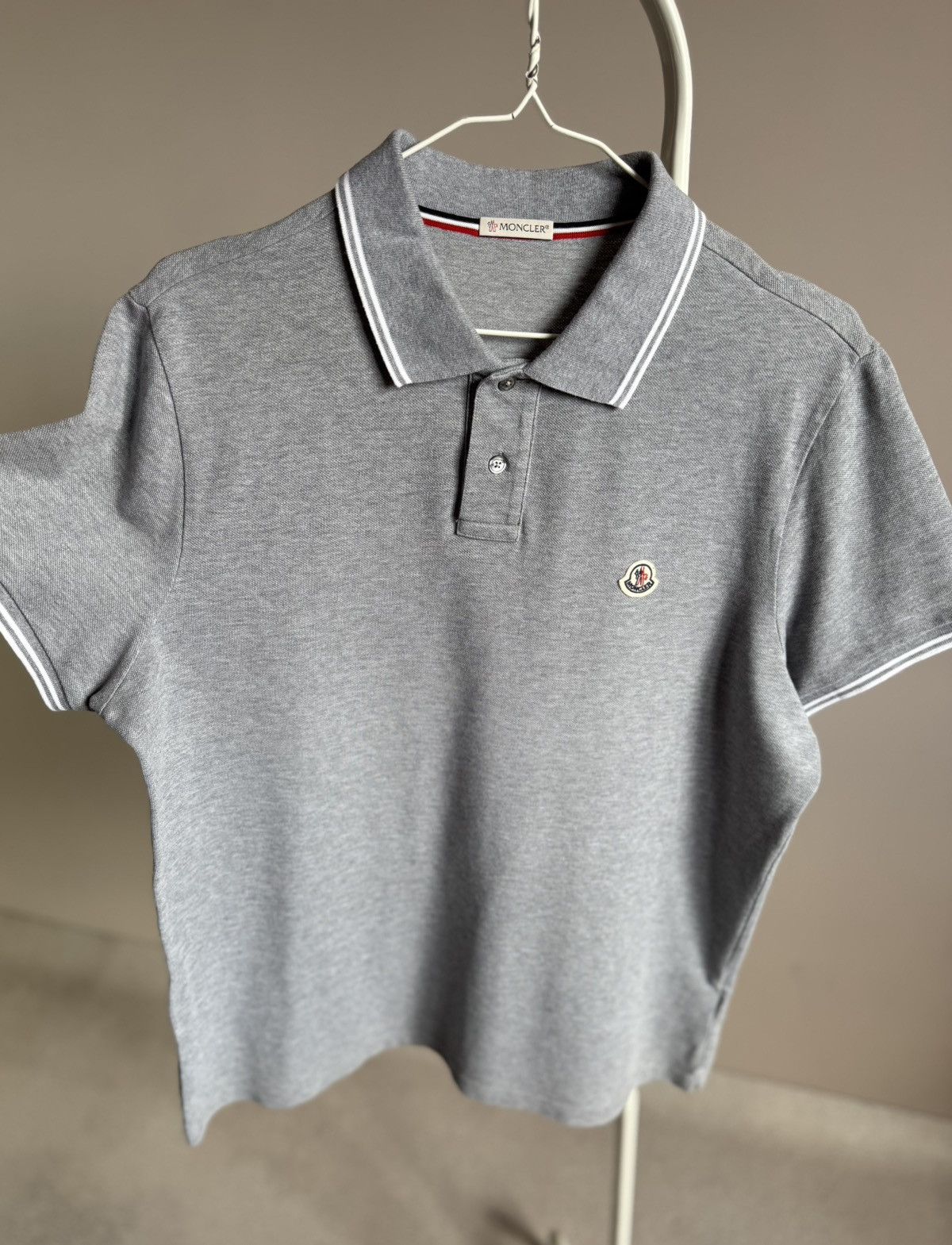 Moncler Moncler Manica Corta Polo T-shirt Grey Size US L / EU 52-54 / 3 - 6 Thumbnail