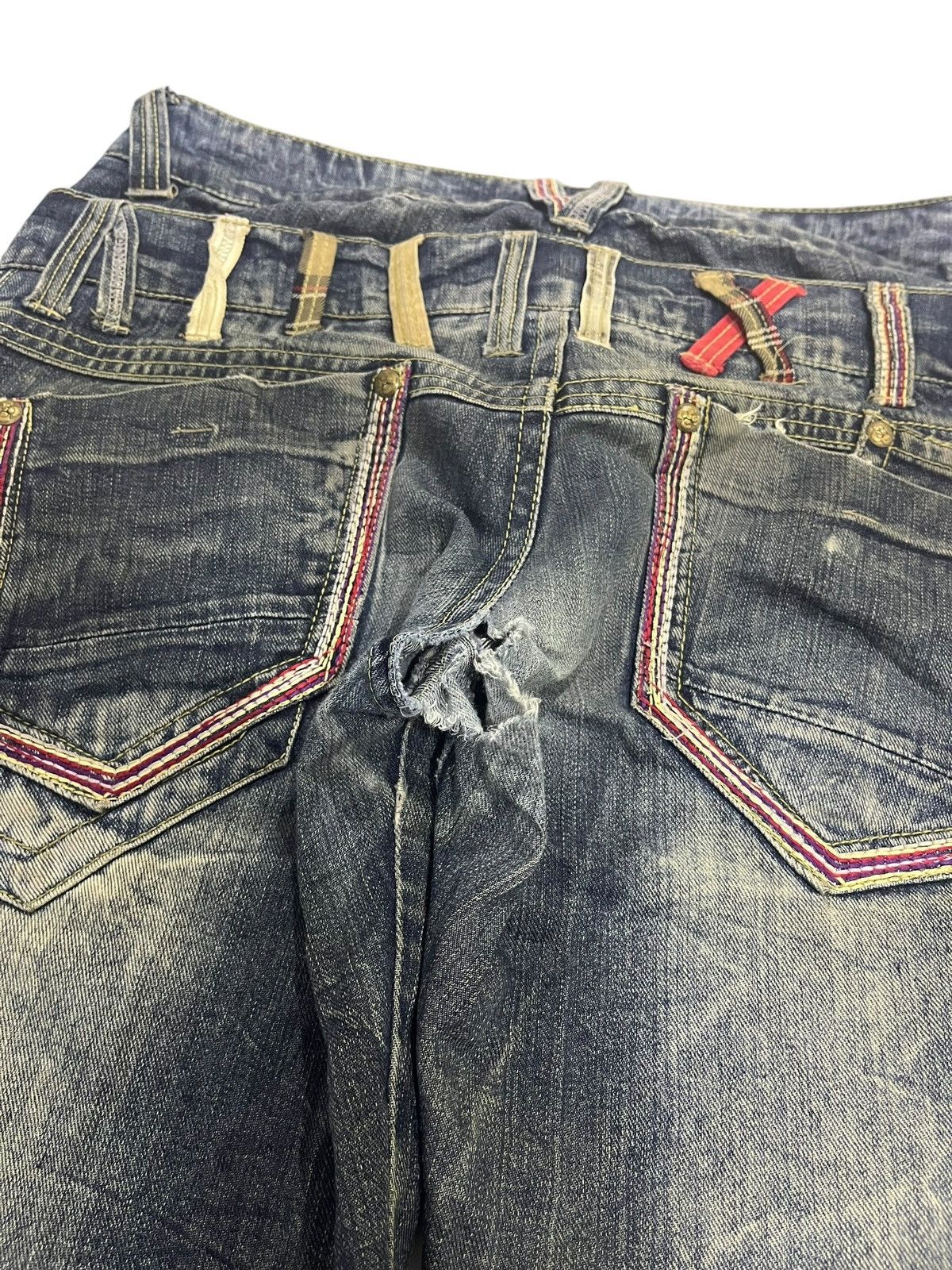 If Six Was Nine SICK💥 VINTAGE SORRIDERE DOUBLE WAIST MUD WASH DENIM Size US 35 - 10 Thumbnail