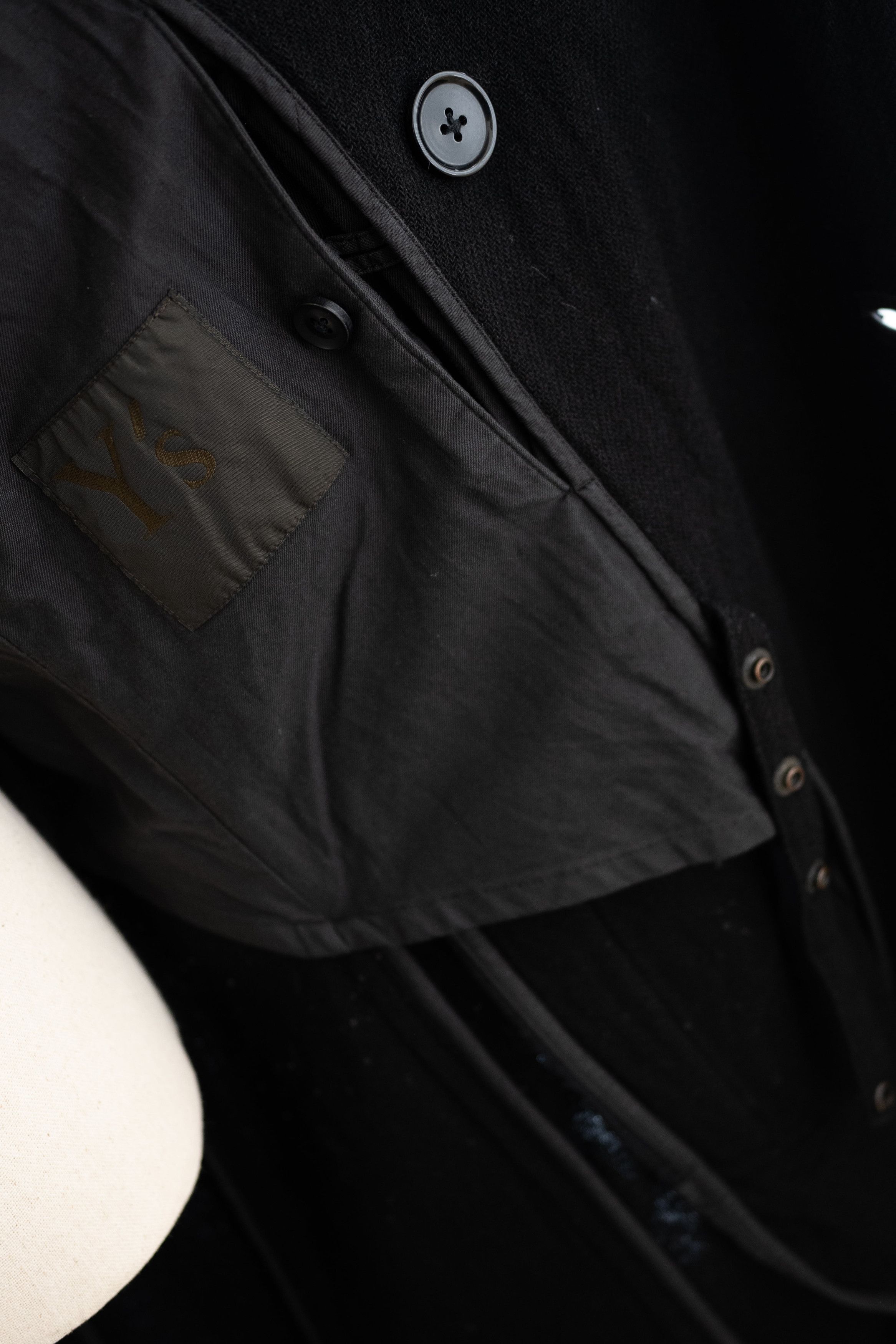 Yohji Yamamoto AW2006 YOHJI YAMAMOTO Y’S WOOL LEATHER TRIM COAT Size US L / EU 52-54 / 3 - 12 Thumbnail