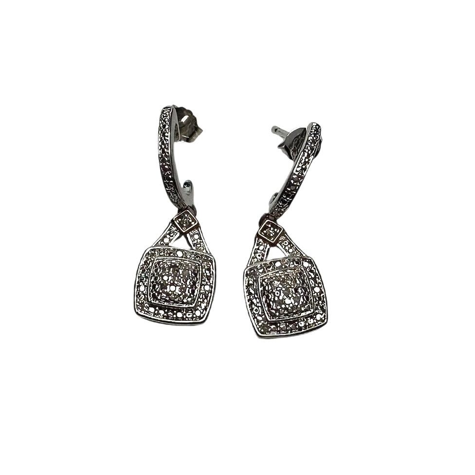 Other 1/4 Carat Diamond Cushion Cut Dangle Earrings Size ONE SIZE - 2 Thumbnail
