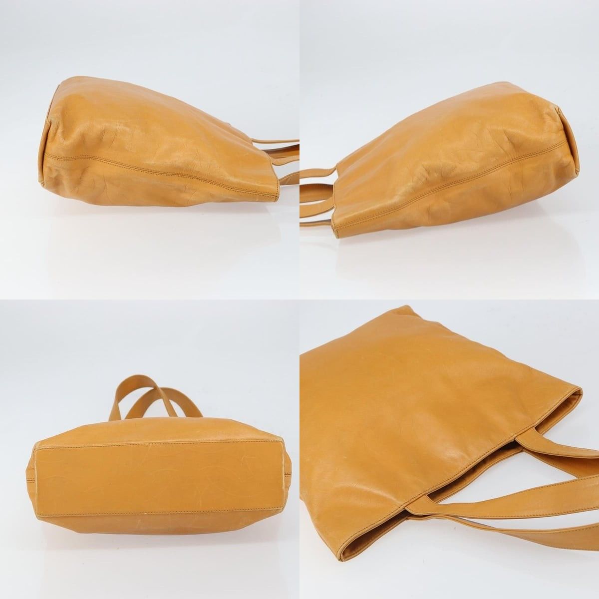 Chanel Chanel Tote Bag Leather Orange Gold CC Size ONE SIZE - 3 Thumbnail