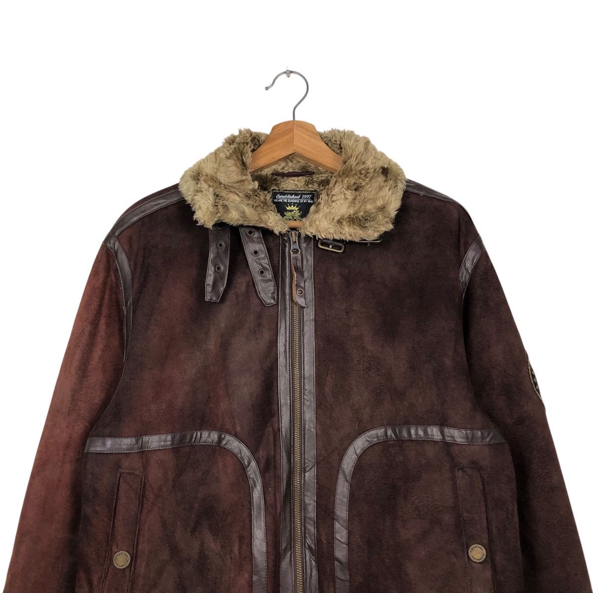 Japanese Brand 📌Vintage Biker Jacket Shearling Fur Blanket Kissmark Size US M / EU 48-50 / 2 - 4 Thumbnail