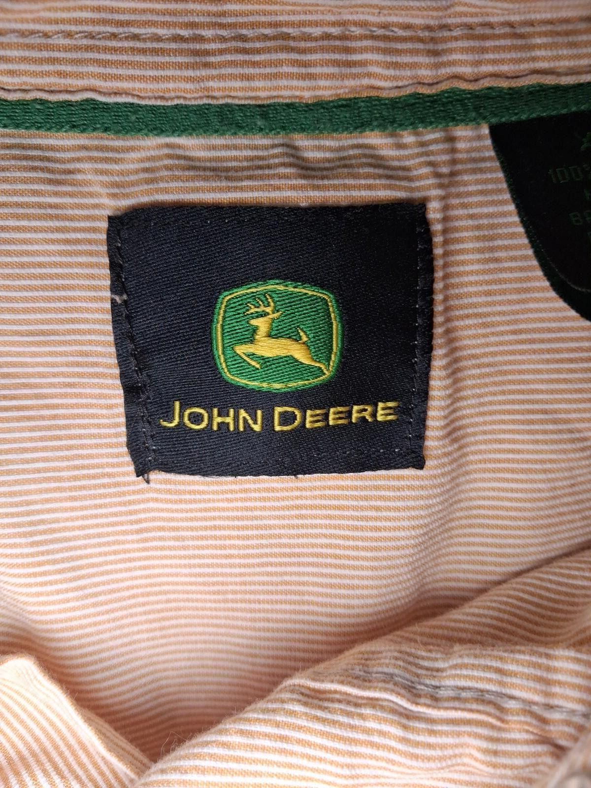 John Deere John Deere Pearl Snap Shirt Mens XXL Orange Striped Cotton Size US XXL / EU 58 / 5 - 2 Thumbnail