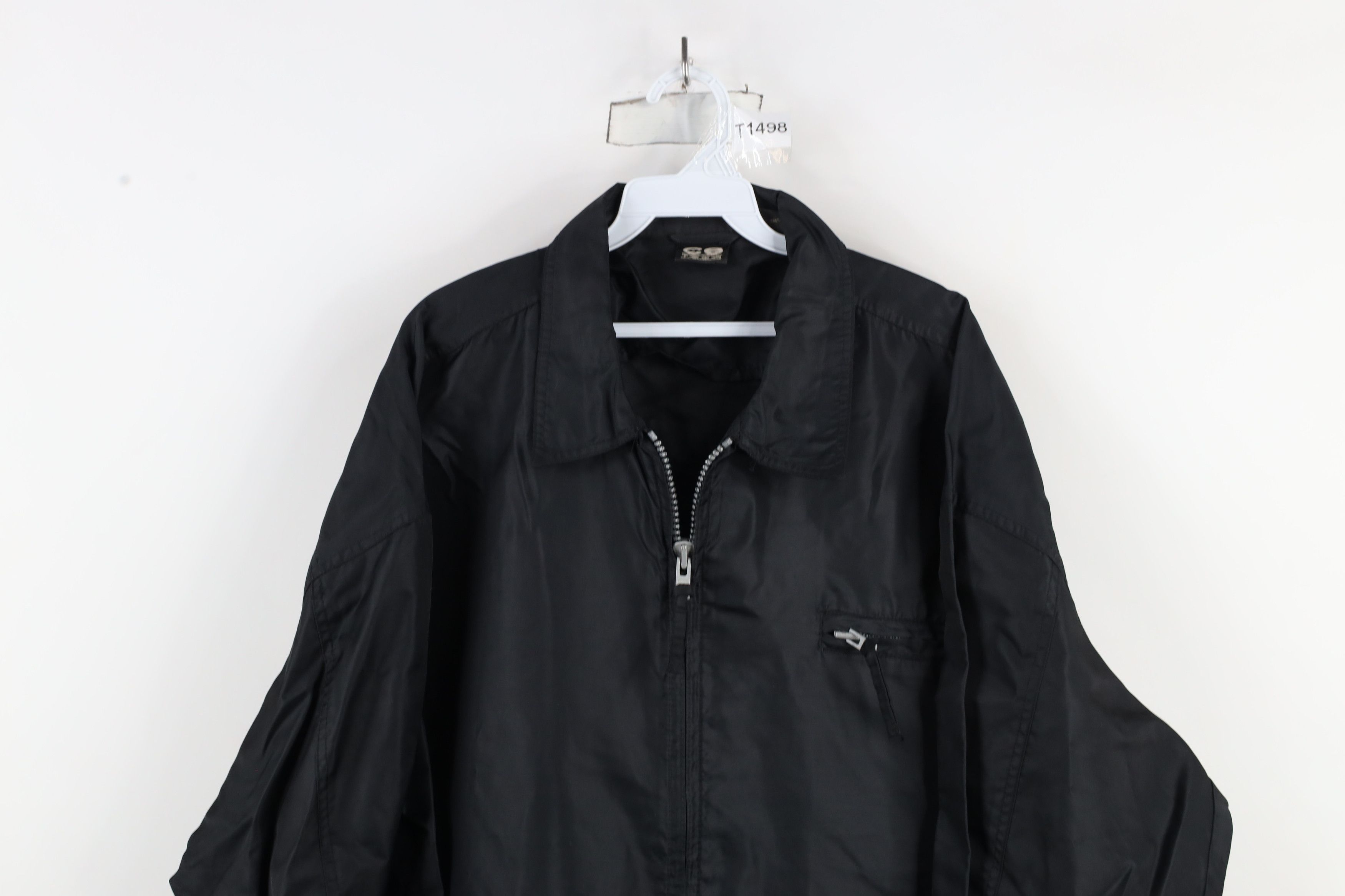 Vintage Vintage 90s Streetwear Blank Windbreaker Bomber Jacket Black Size US XL / EU 56 / 4 - 2 Thumbnail