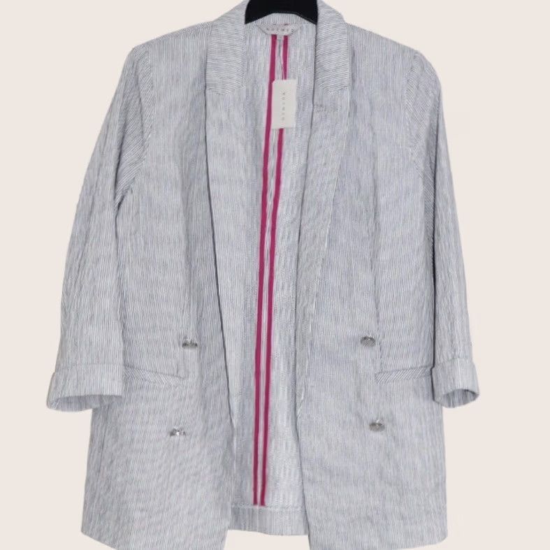 Nutmeg Nutmeg Blazer Jacket - Womens Grey Striped New Size 12 - BNWT With Tags Size XL / US 12-14 / IT 48-50 - 1 Thumbnail