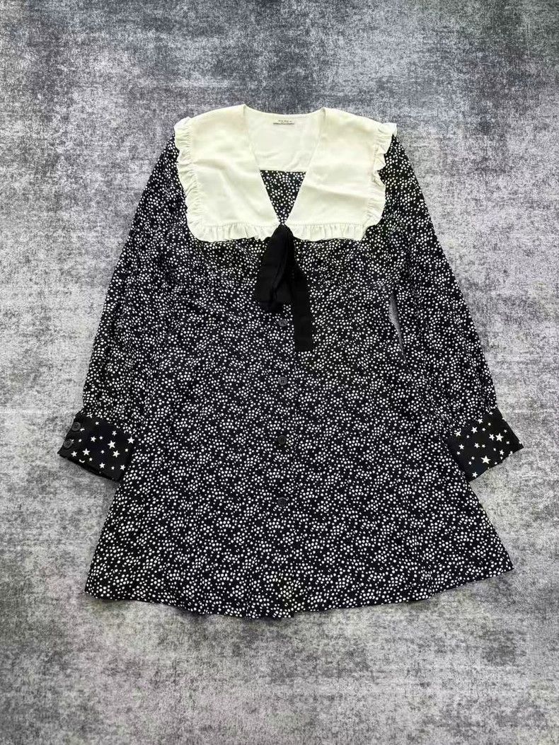 Miu Miu Miu Miu Star Print Silk Dress-yf Size US 42 / EU 58 - 1 Thumbnail