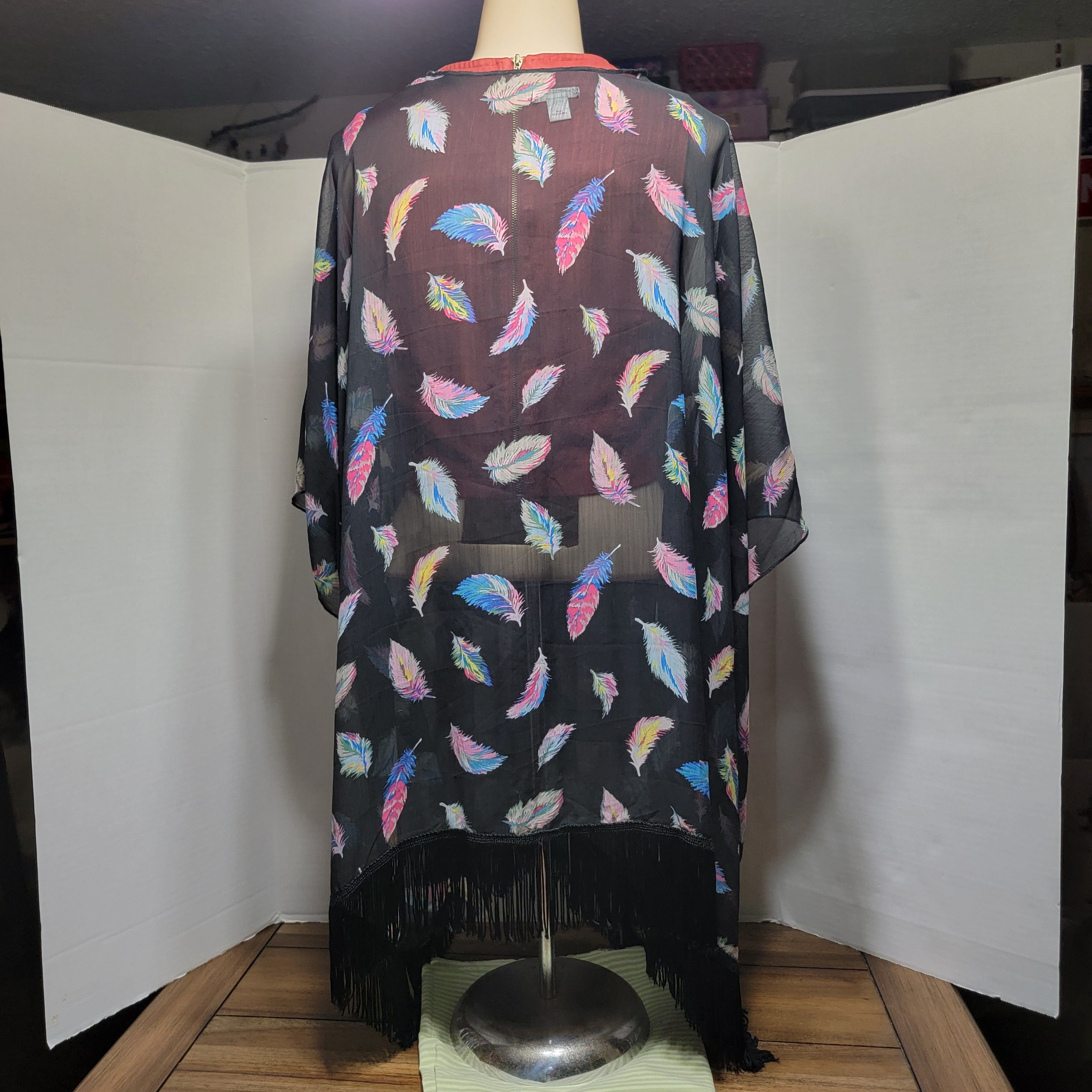 Other Xhilaration Sheer Cover Jacket w/Fringe- Size L/XL Size L / US 10 / IT 46 - 4 Thumbnail