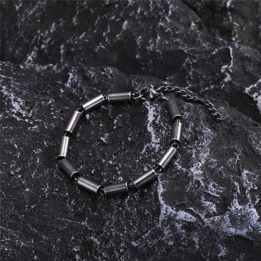 Jewelry Rock Oxidized Chain Link Bracelet Size ONE SIZE - 4 Thumbnail