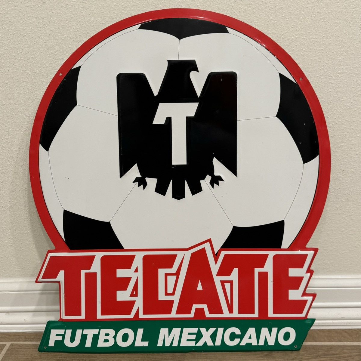 Vintage Tecate “Futbol Mexicano” 22x20in Tin Mexico Soccer Beer Sign Size ONE SIZE - 1 Thumbnail