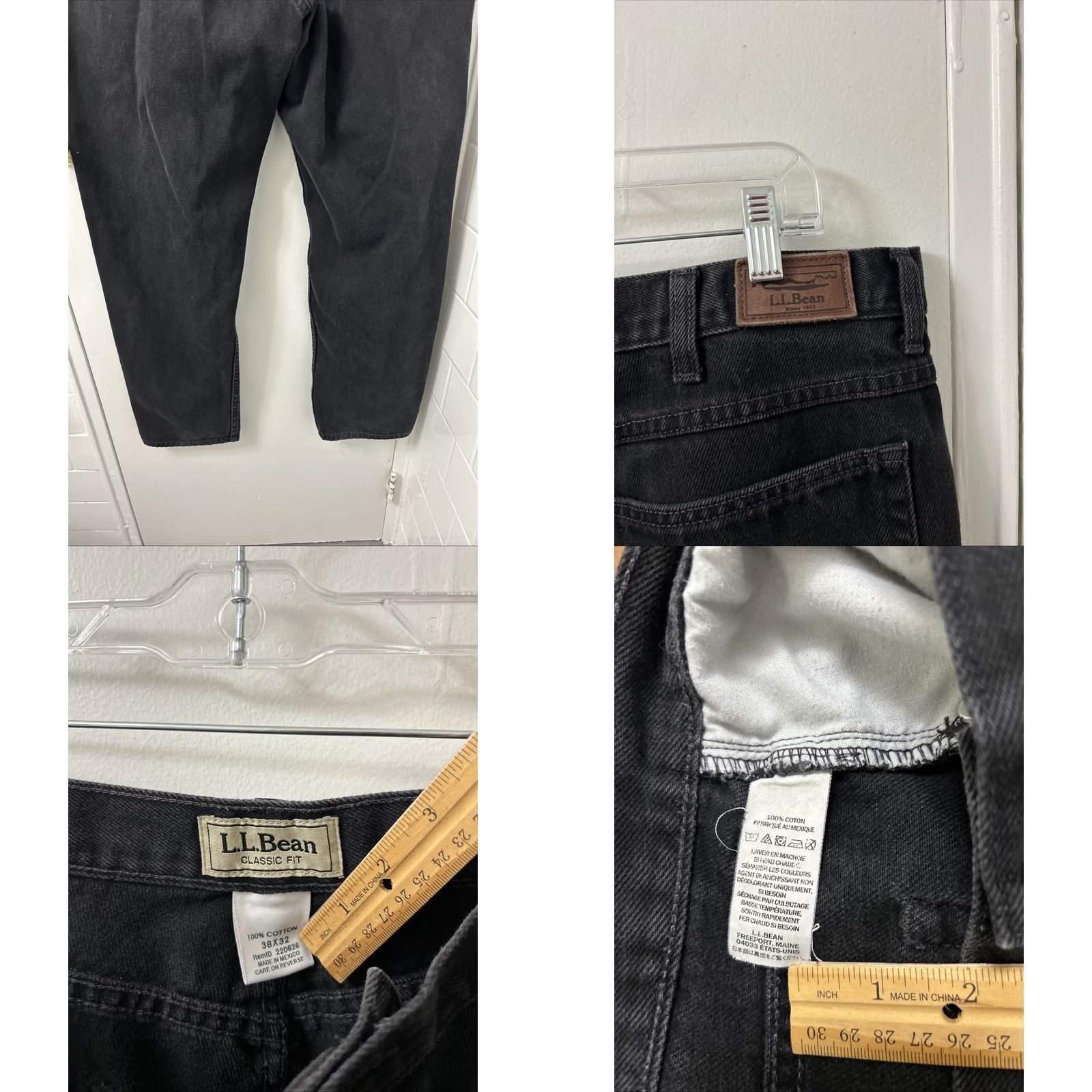 Vintage LL Bean Jeans Mens 38x32 Classic Fit Straight Leg Black Denim 5-Pocket Zip Button Camp LL Bean 220626 Size US 38 / EU 54 - 8 Thumbnail