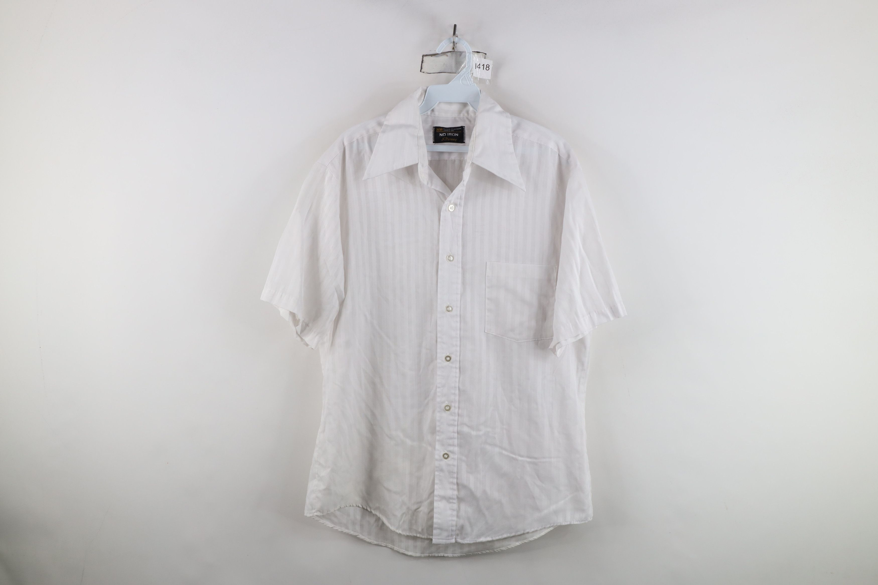 Vintage Vintage 70s Streetwear Short Sleeve Button Shirt White USA Size US L / EU 52-54 / 3 - 1 Thumbnail