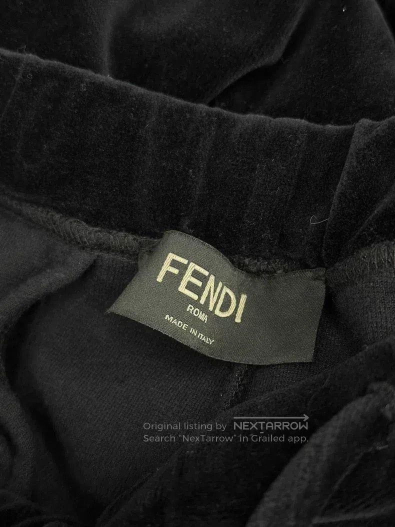 Fendi Fendi Black velvet side-stripe track pants with classic do Size US 36 / EU 52 - 5 Thumbnail