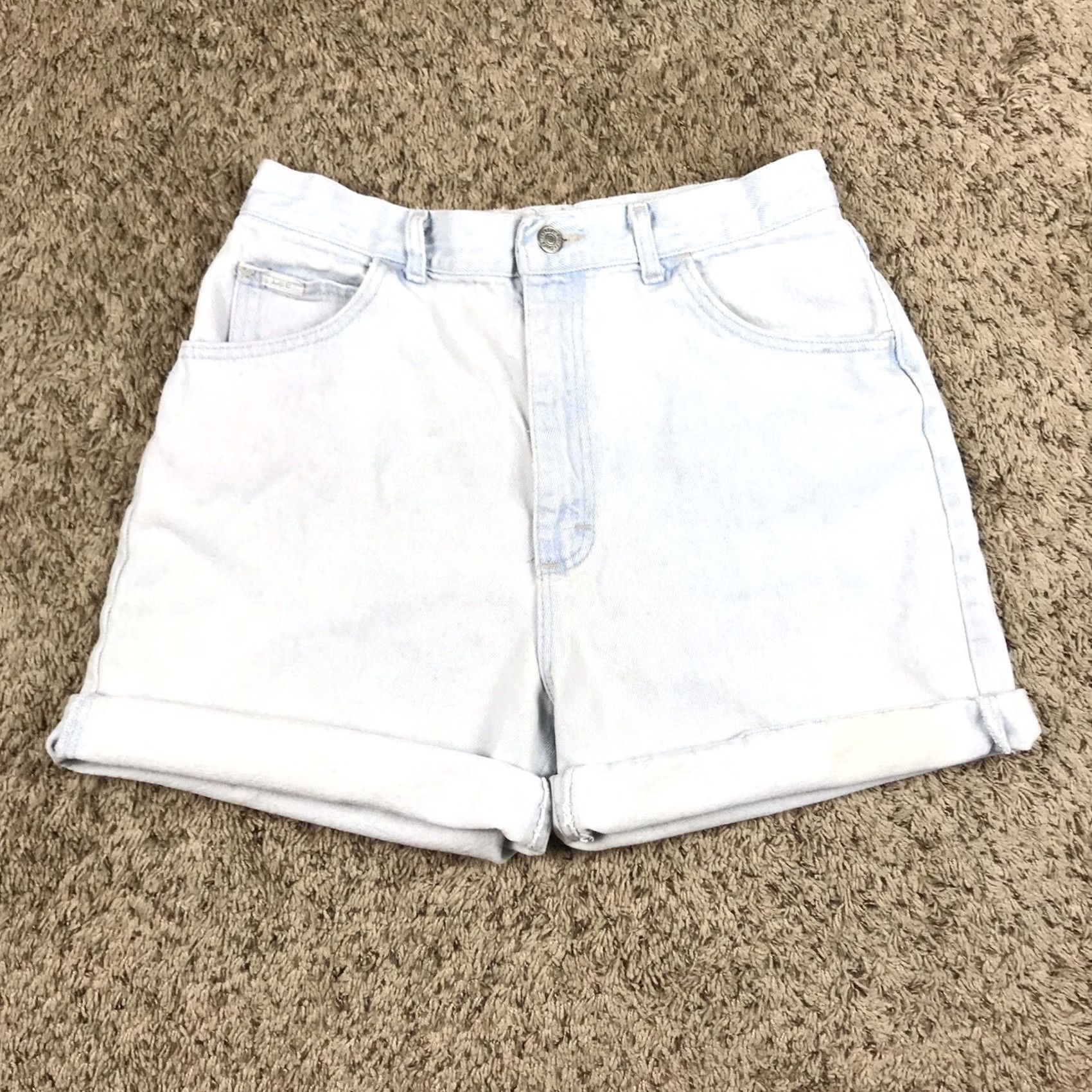 Lee VINTAGE Lees Denim High Rise Jean Shorts Sz 14 P Womens 31” Waist Mom Shorts Blue 90s Mens Womens Jeans Shorts Pocket Design Vintage Denim 5-Pocket Size 36" / US 14 / IT 50 - 4 Thumbnail