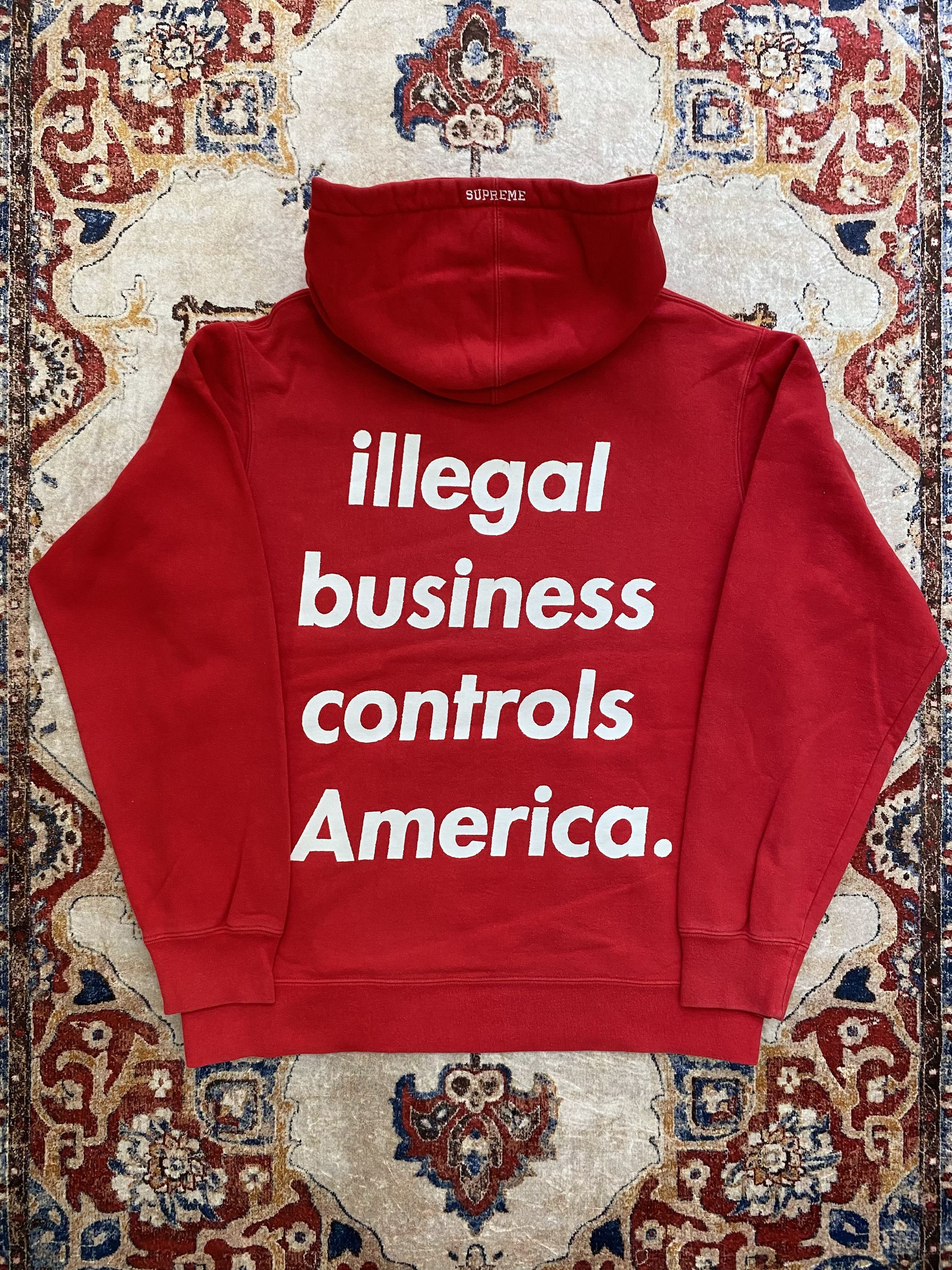 Supreme Supreme Illegal Business Controls America Hooded Sweatshirt Size US L / EU 52-54 / 3 - 1 Thumbnail