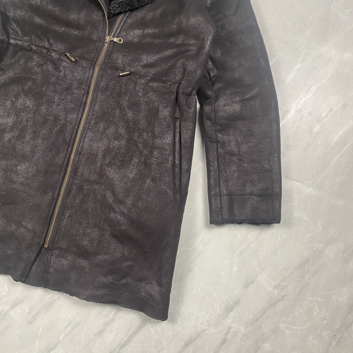 Japanese Brand Vintage Zenobia Leather Faux Fur Asymetrical Zipper Size M / US 6-8 / IT 42-44 - 3 Thumbnail